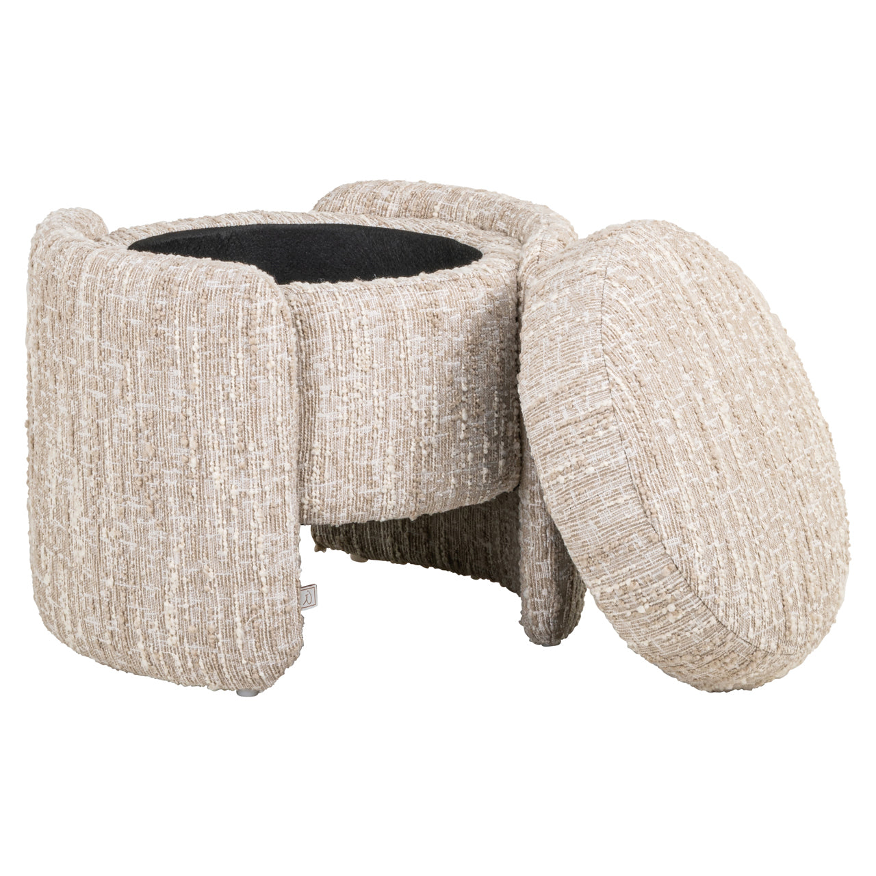 Pouffe & Footstool Cupid beige angora with storage