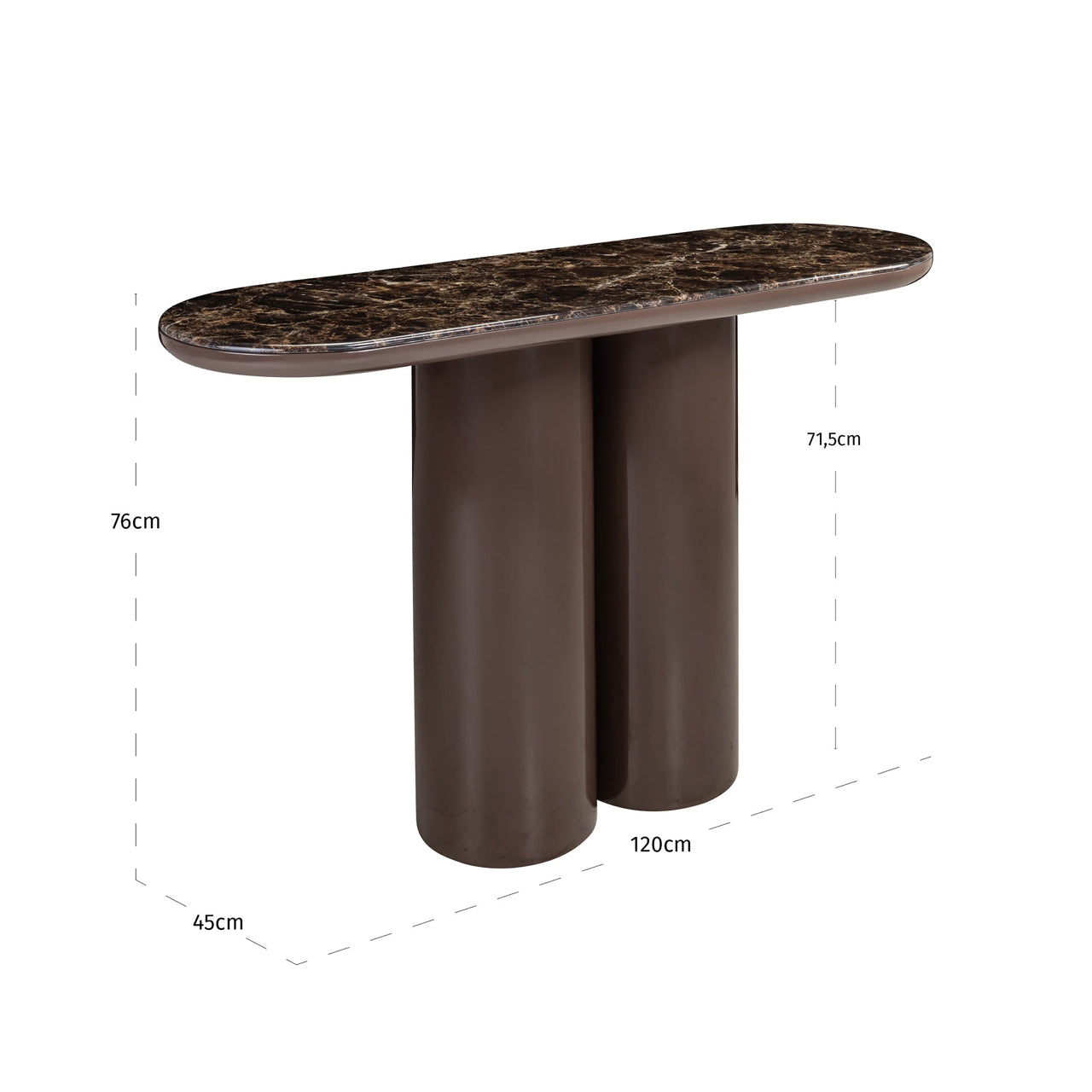 Console Almundi chocolat brown