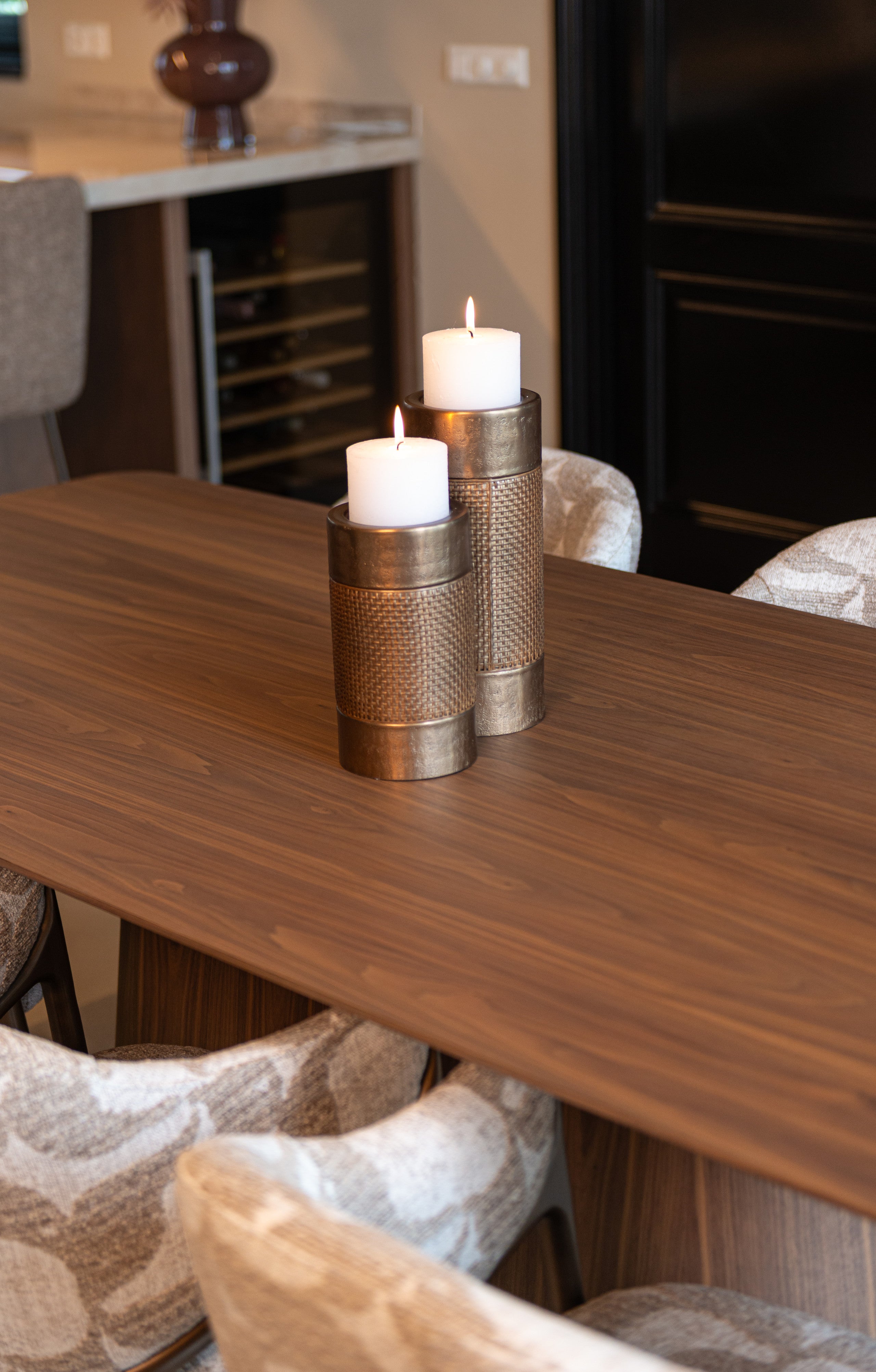Candle holder Aya brushed gold small