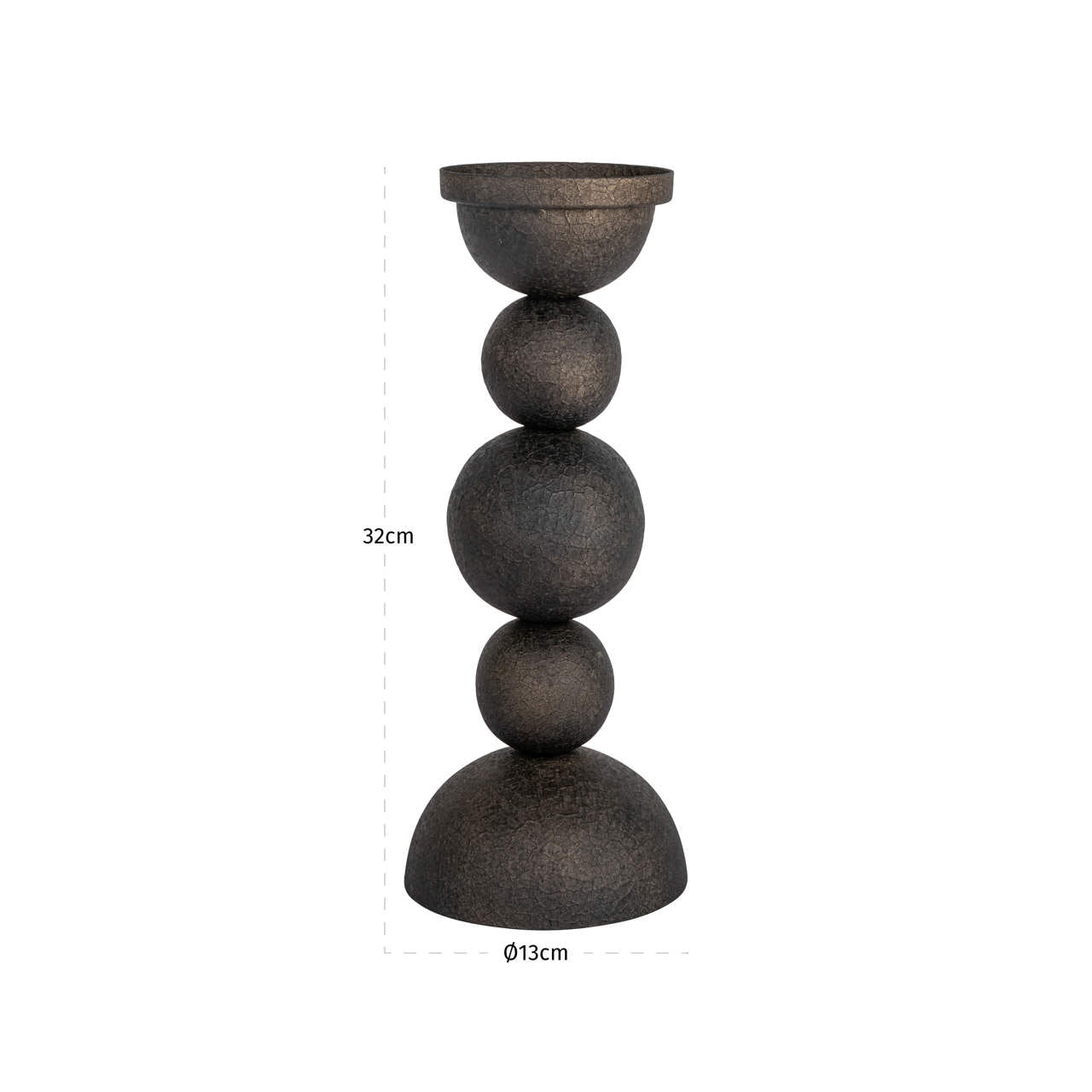 Candle holder Jersey brass antique small
