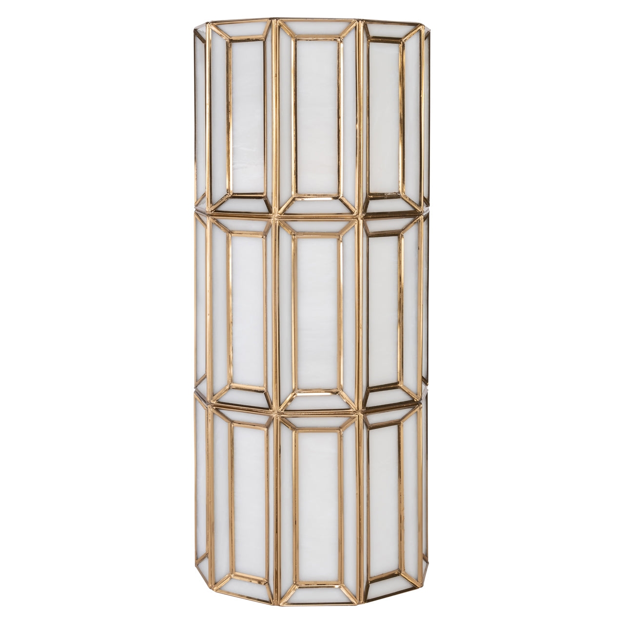 Wall lamp Opal brass antique