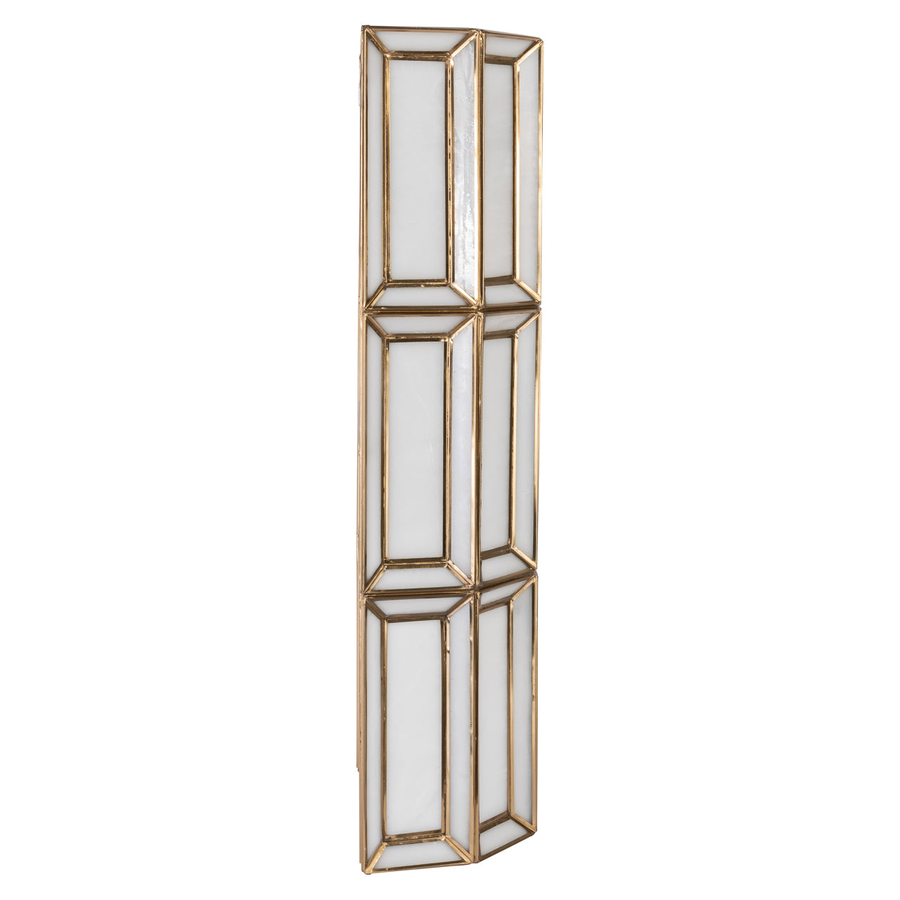 Wall lamp Opal brass antique