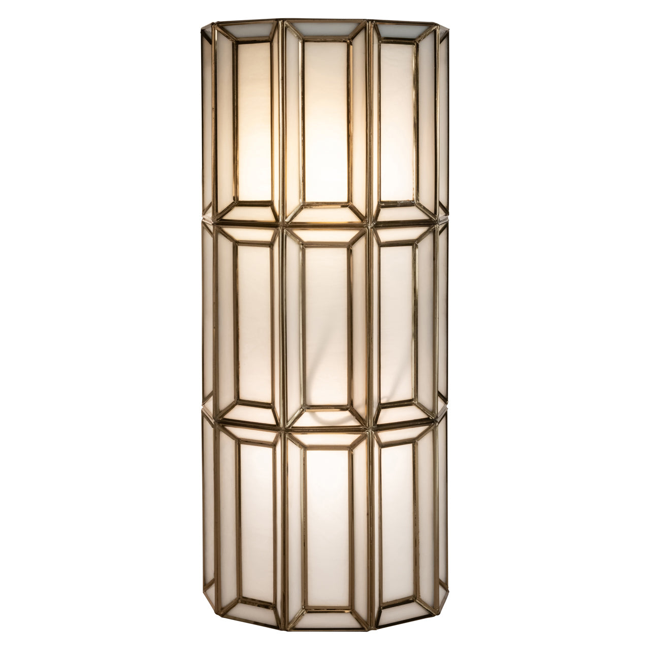 Wall lamp Opal brass antique