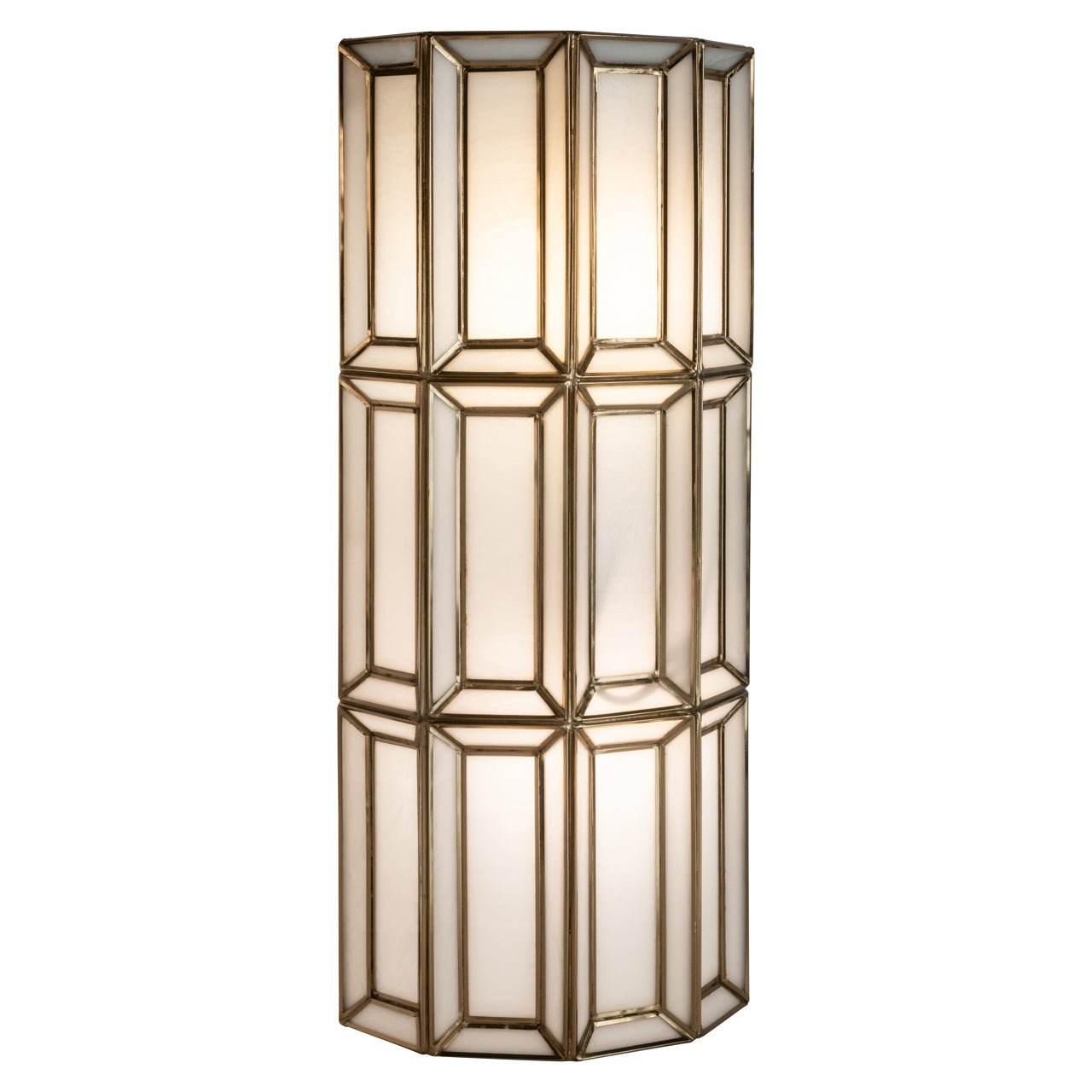 Wall lamp Opal brass antique