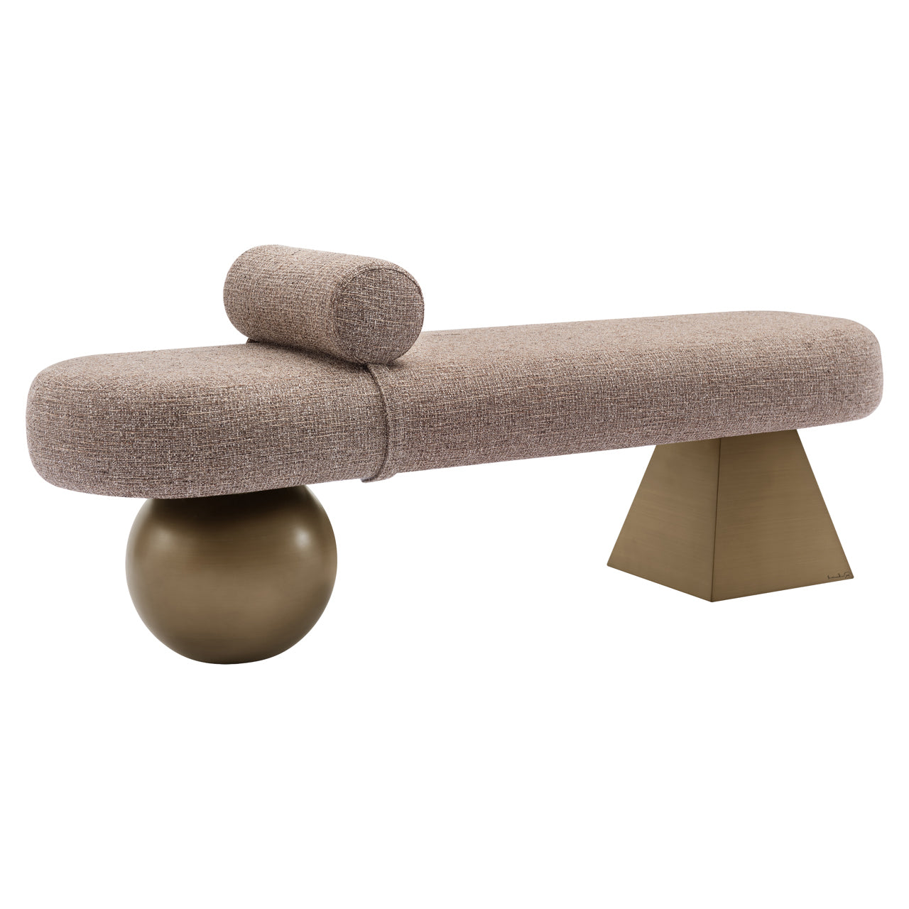 Bench Alexander Jones brown tweed fire retardant (Geneva)