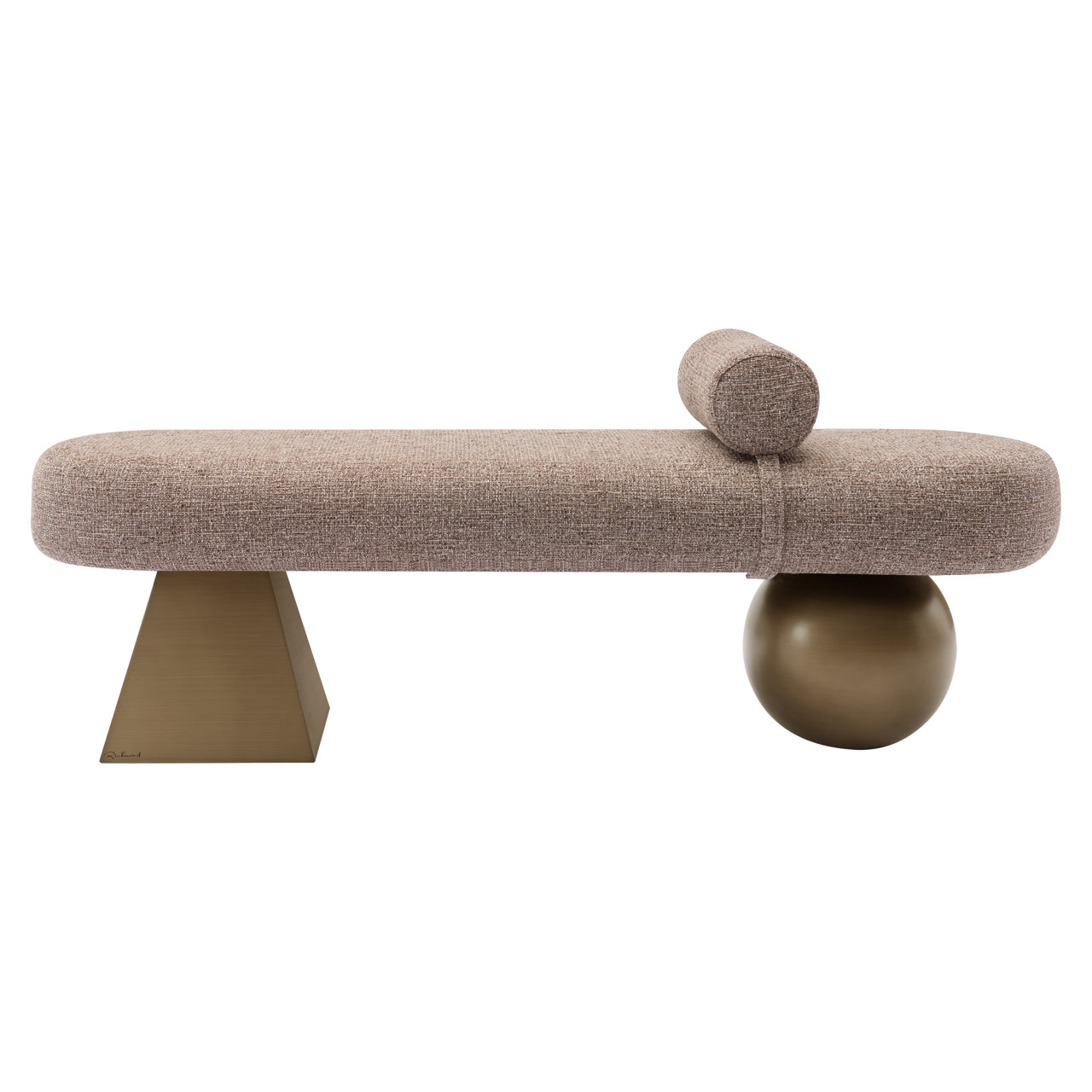 Bench Alexander Jones brown tweed fire retardant (Geneva)