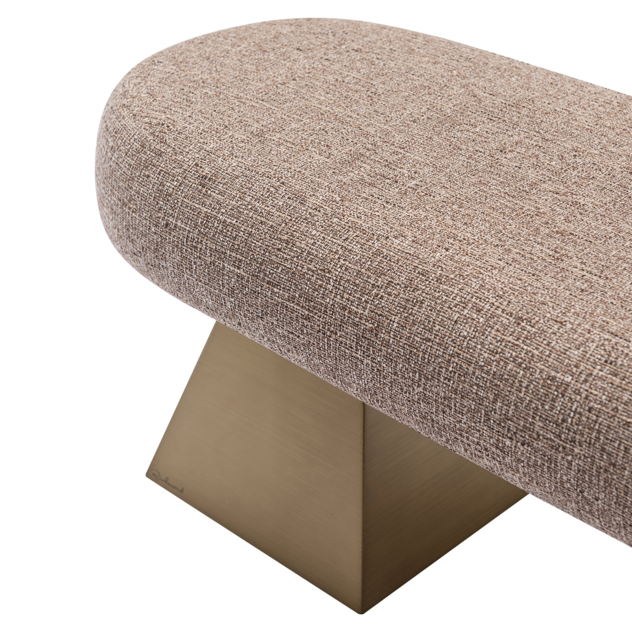Bench Alexander Jones brown tweed fire retardant (Geneva)