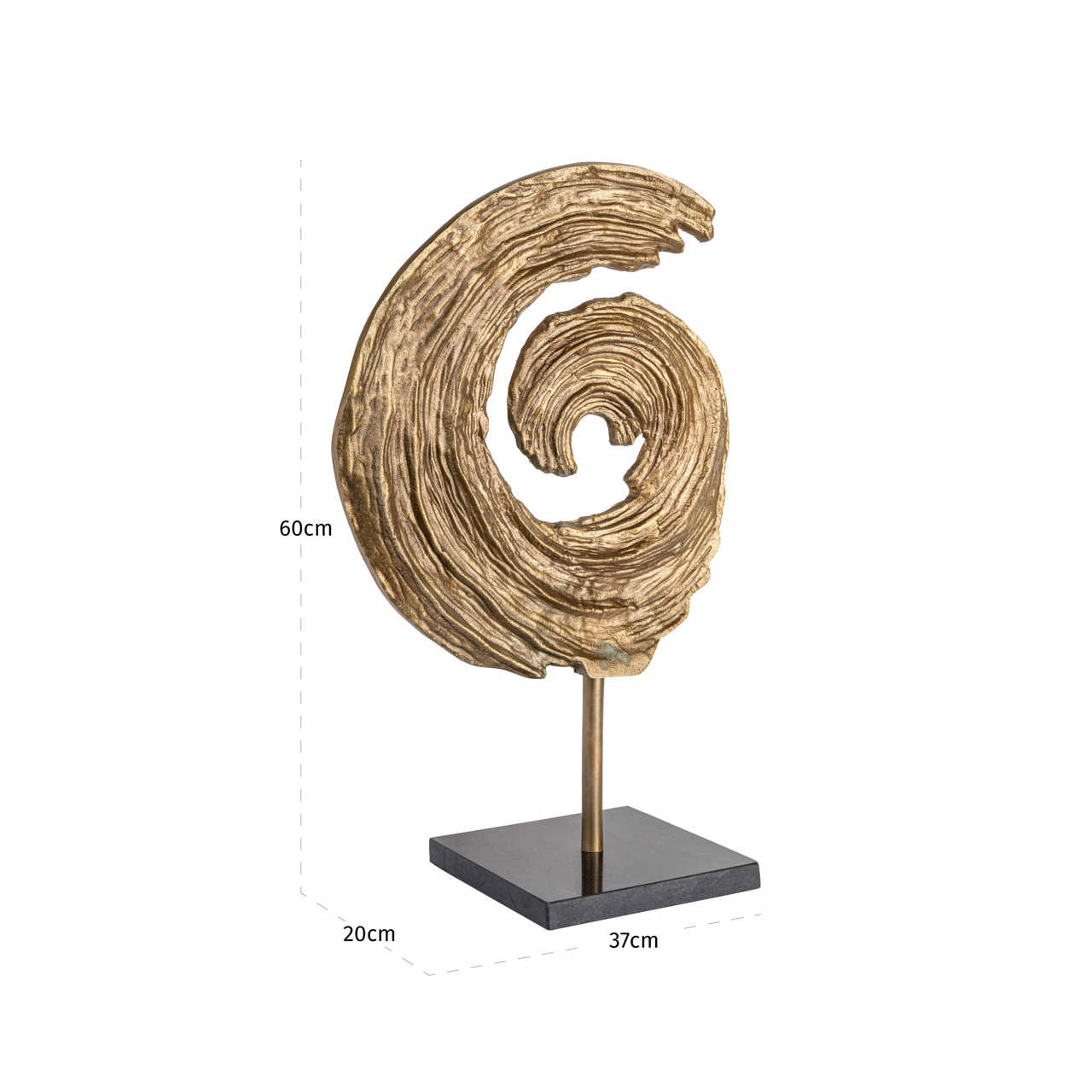 Decorative object Swirl brass antique large