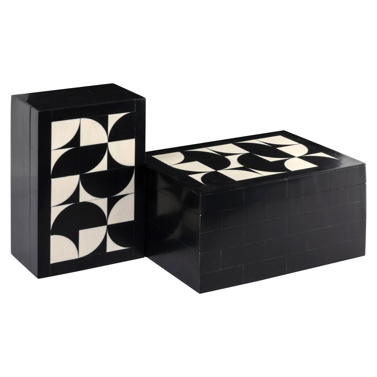 Storage box Rae black/white (Set of 2)