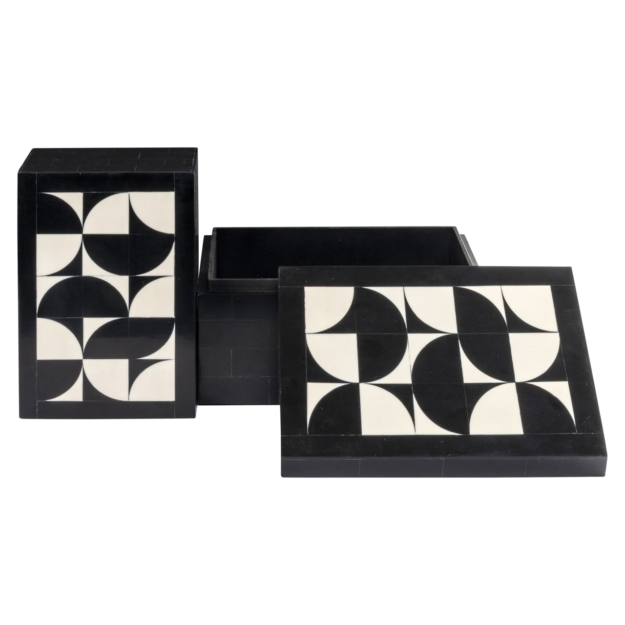 Storage box Rae black/white (Set of 2)