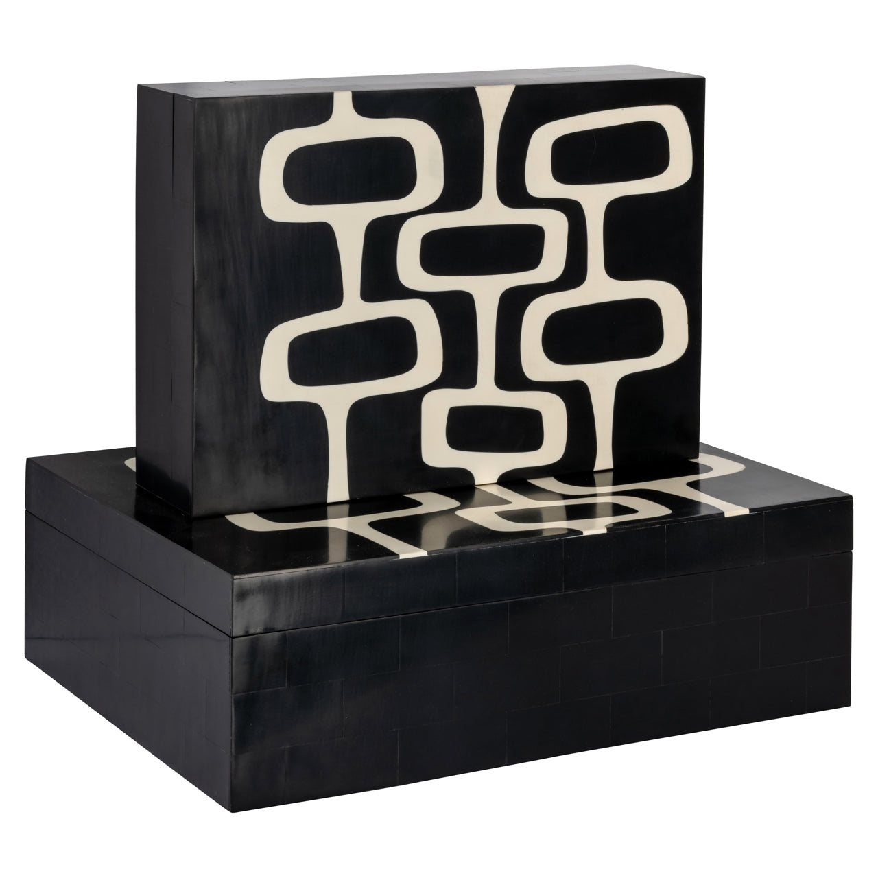 Storage box Lux black/white (Set of 2)