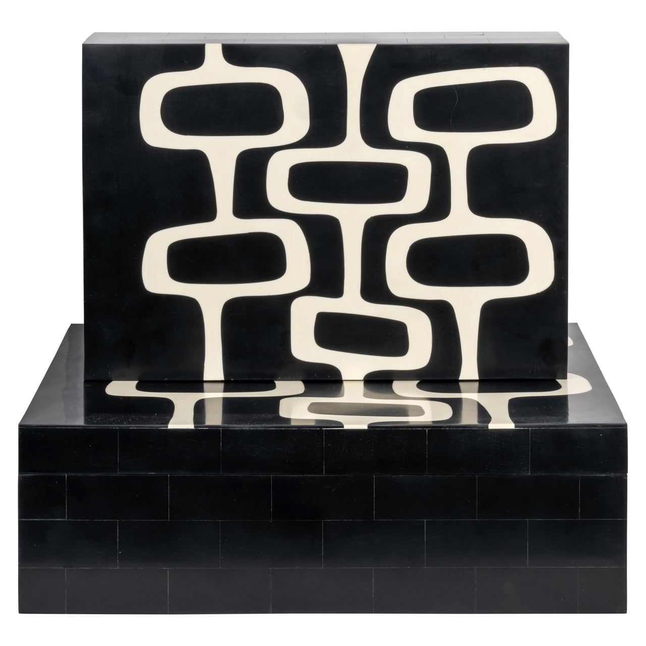 Storage box Lux black/white (Set of 2)