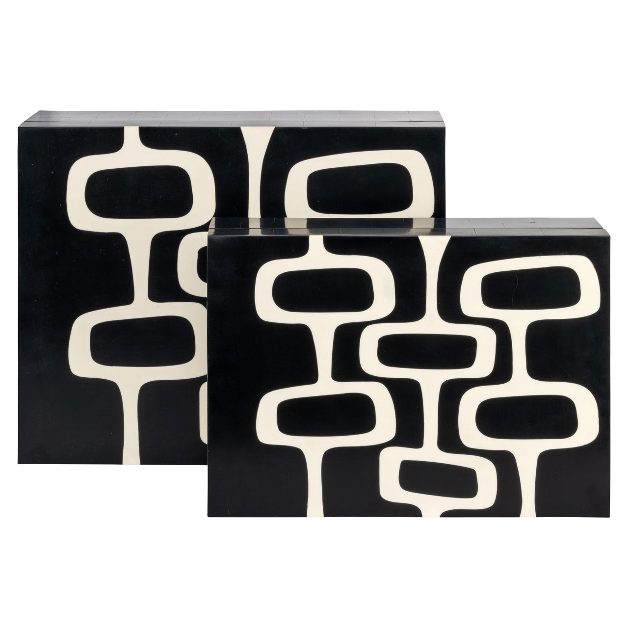 Storage box Lux black/white (Set of 2)