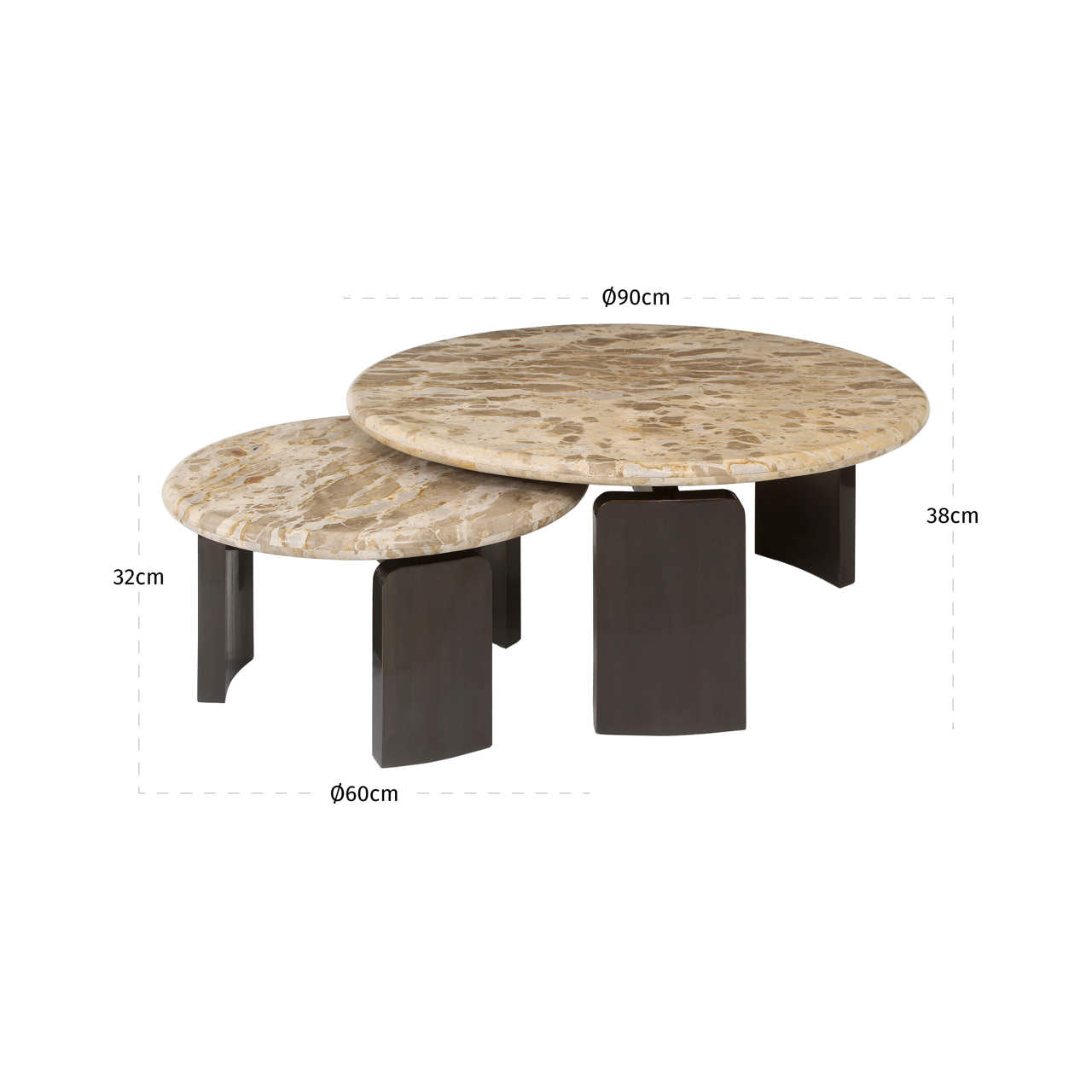Coffee table Bayonne bronze (Set of 2)