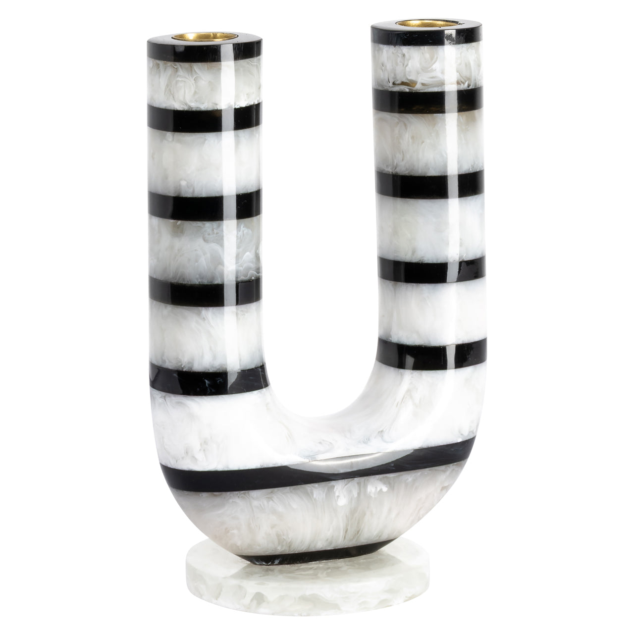 Candle holder River black/white