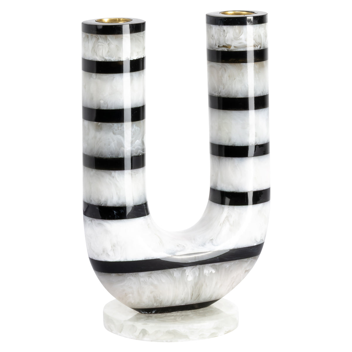 Candle holder River black/white