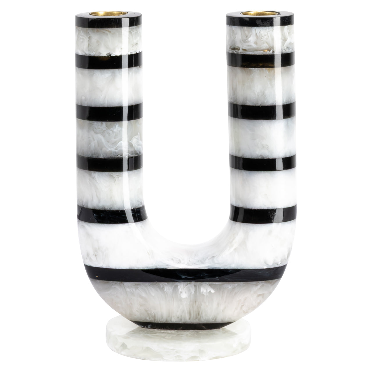 Candle holder River black/white