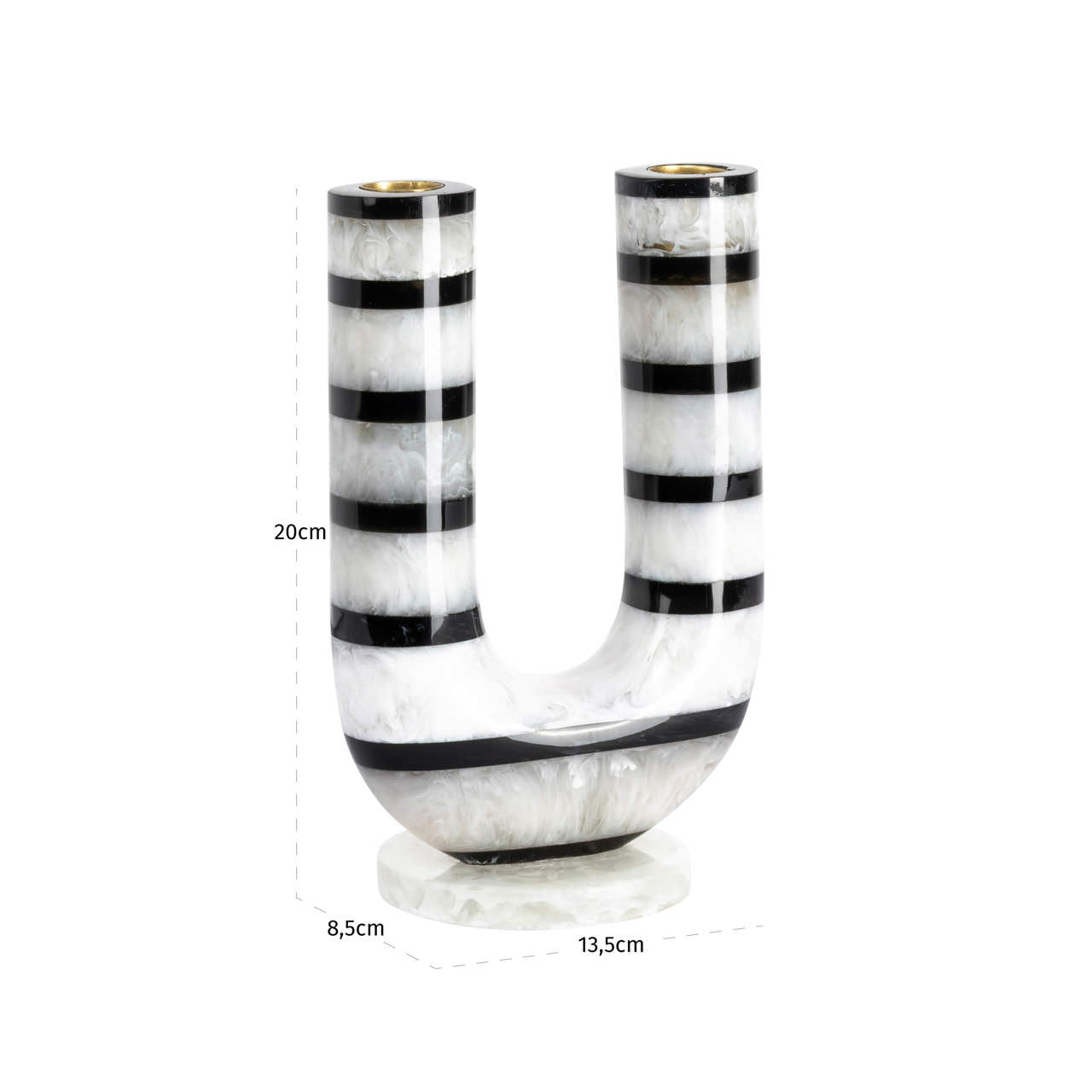 Candle holder River black/white