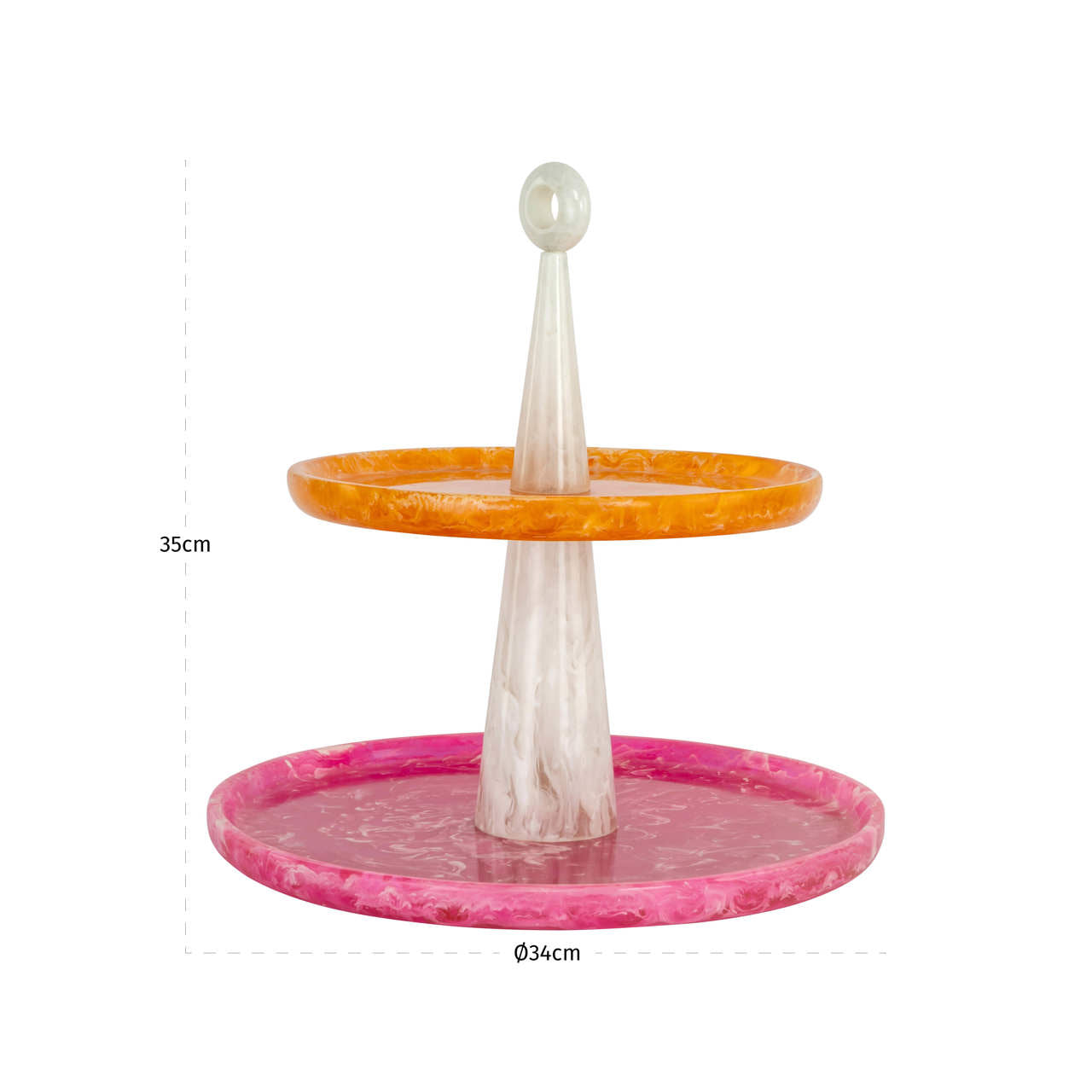 Cake plate Posy pink/orange