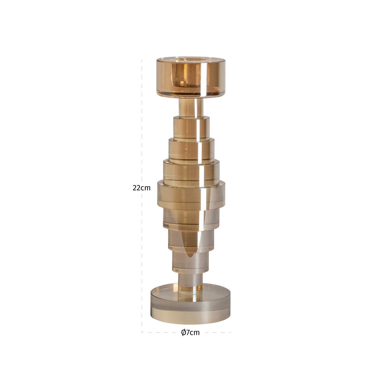 Candle holder Bryn Champagne small