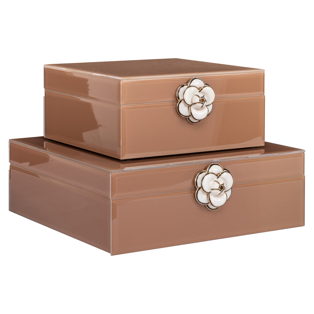 Storage box Floral brown small