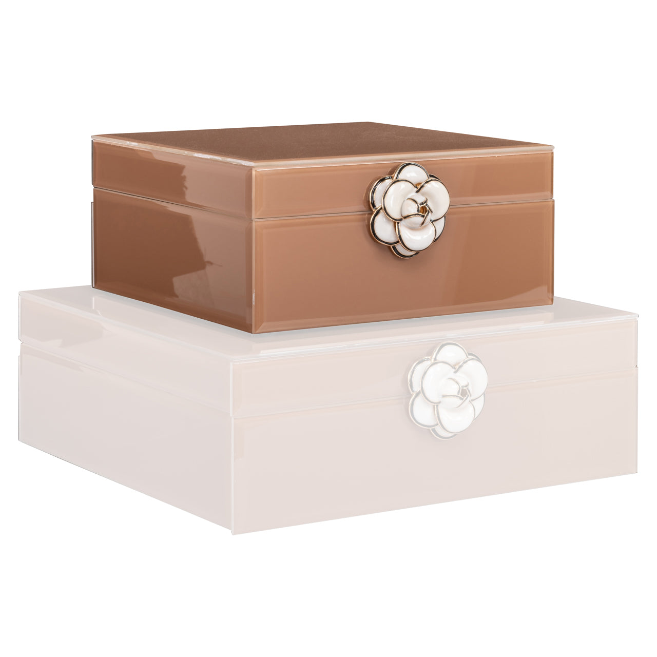 Storage box Floral brown small