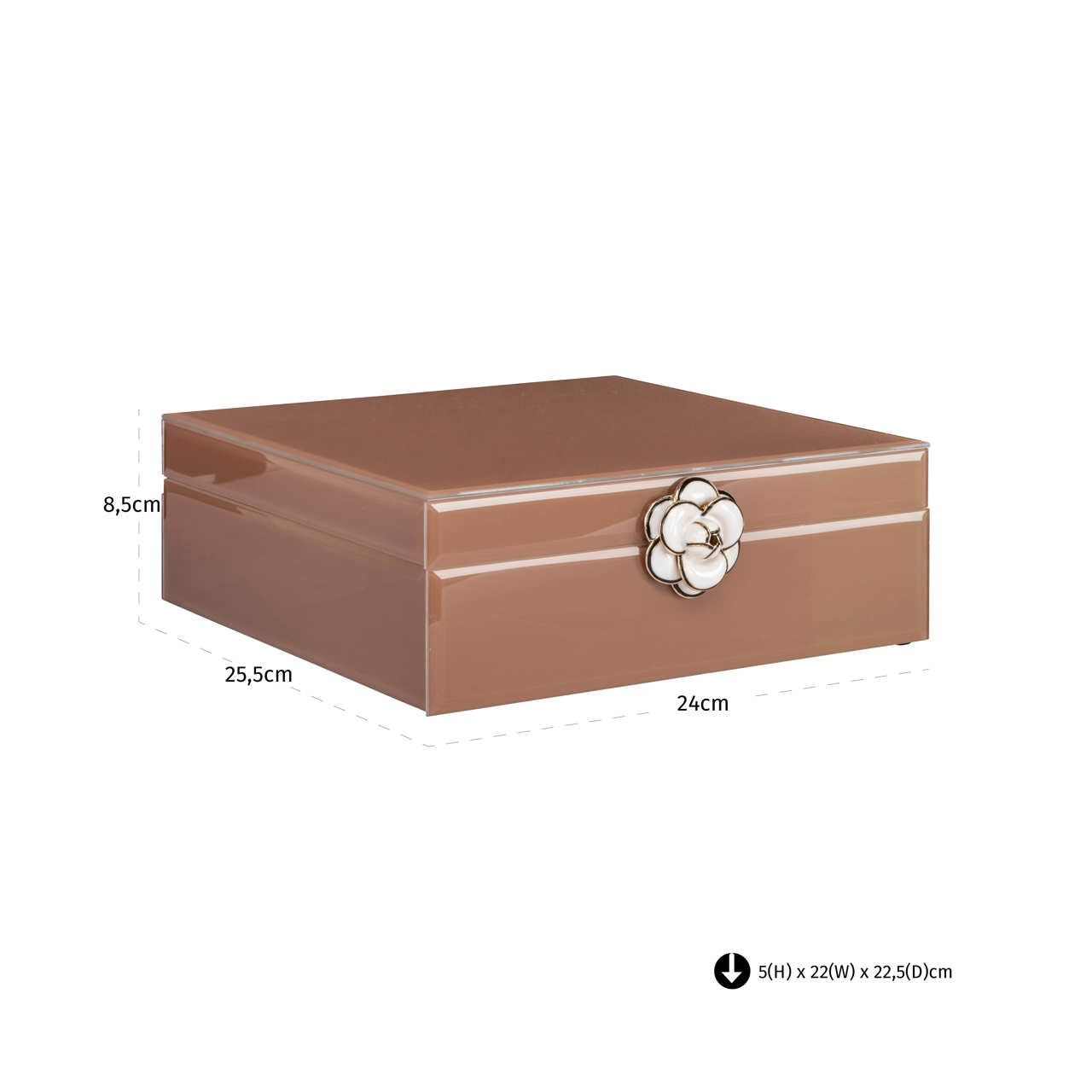 Storage box Floral brown large