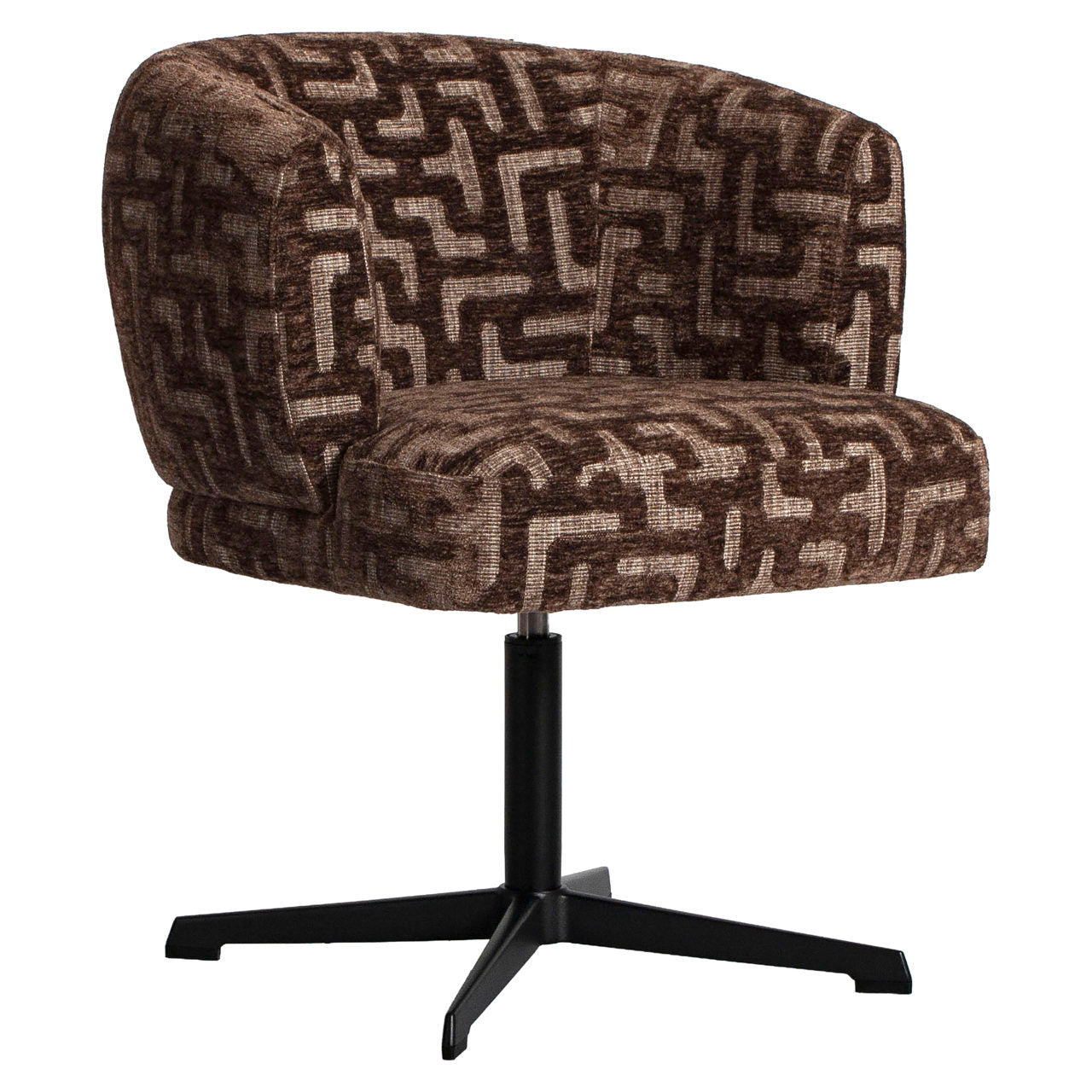 Dining chair Dinan brown labyrinth fire retardant - swivel