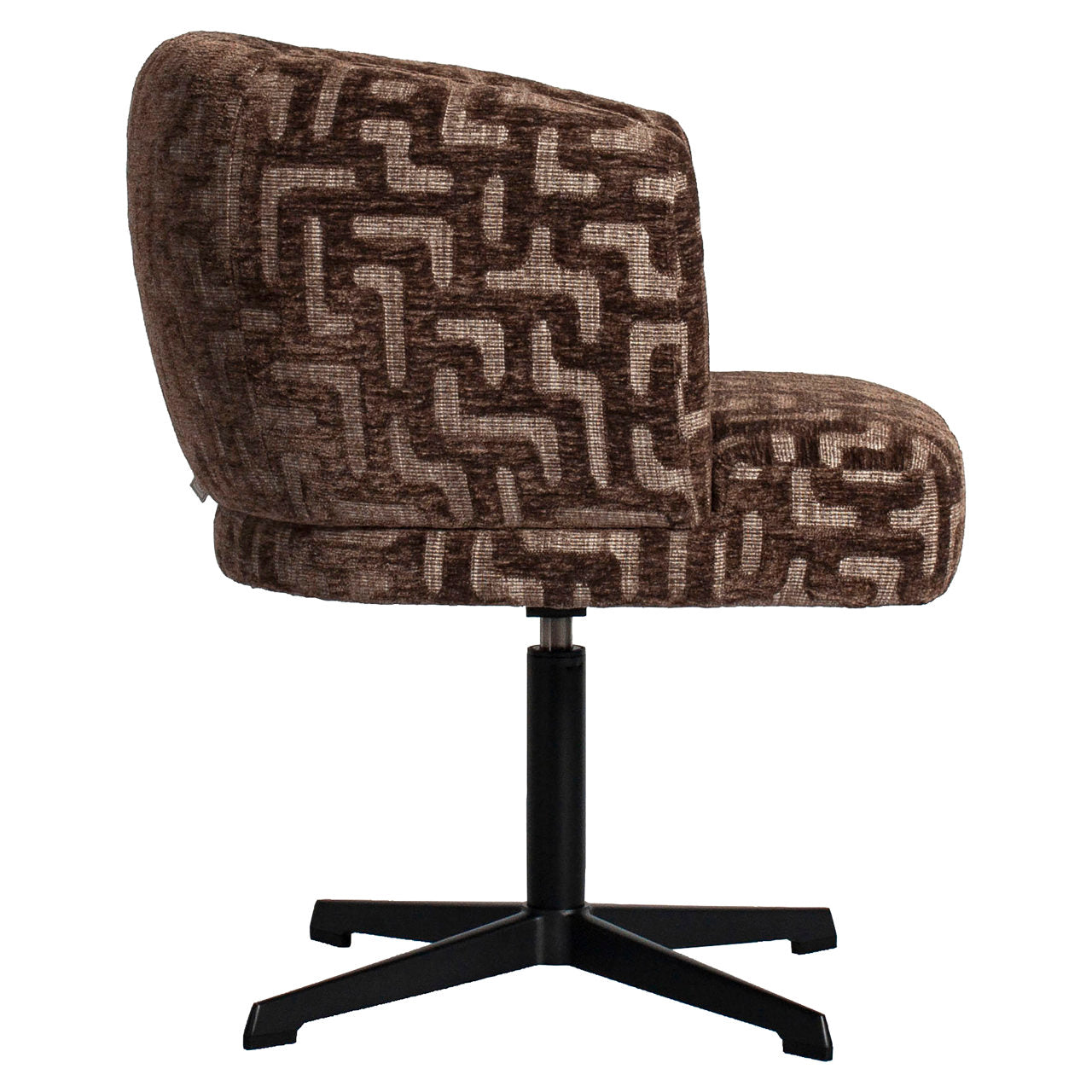 Dining chair Dinan brown labyrinth fire retardant - swivel