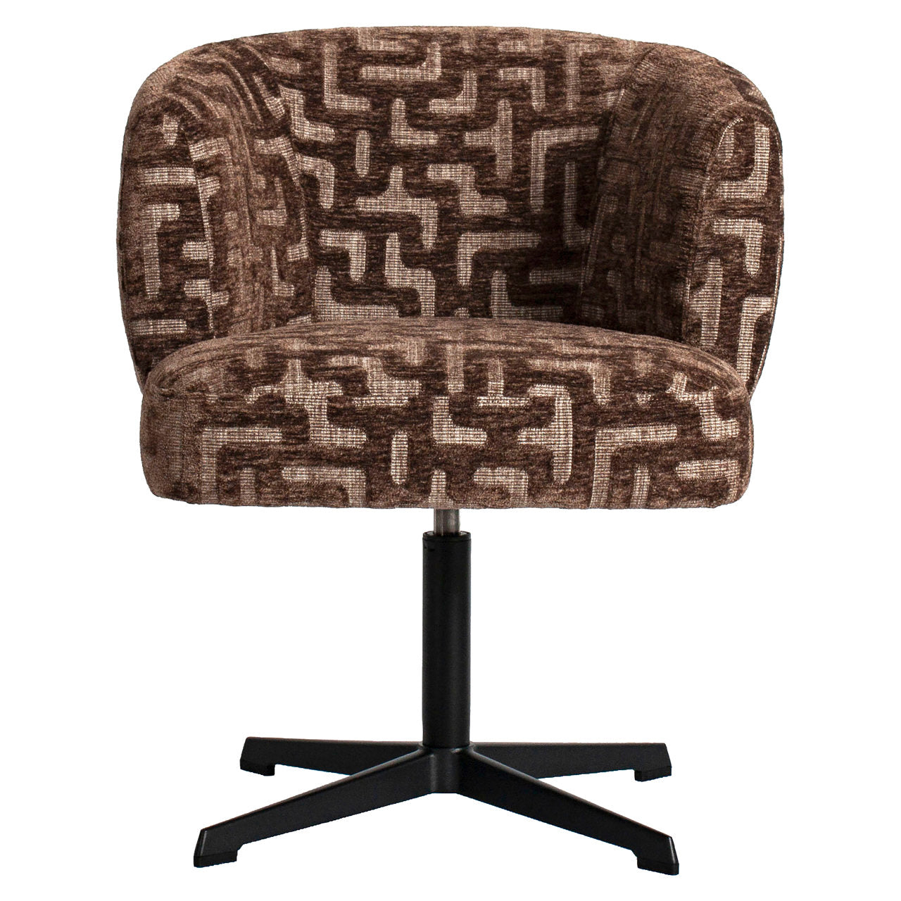 Dining chair Dinan brown labyrinth fire retardant - swivel