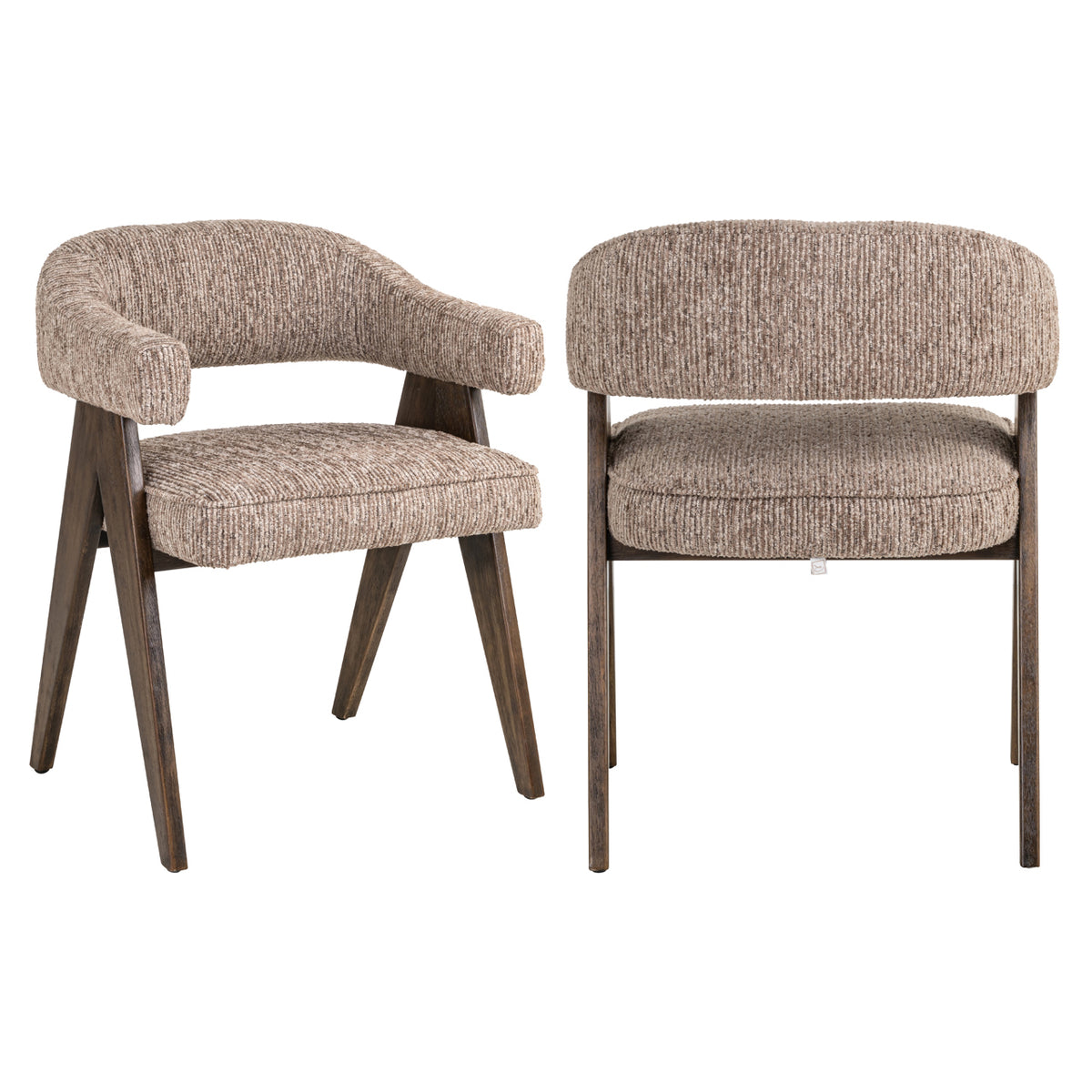 Dining chair Mori mocca linear fire retardant