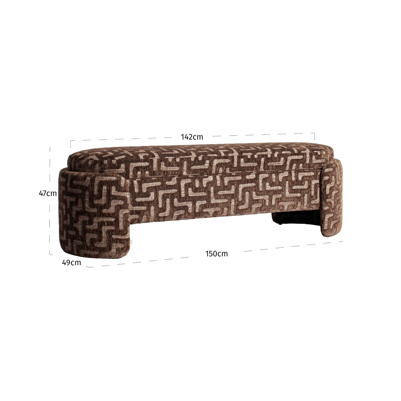 Bench Cupid brown labyrinth with storage