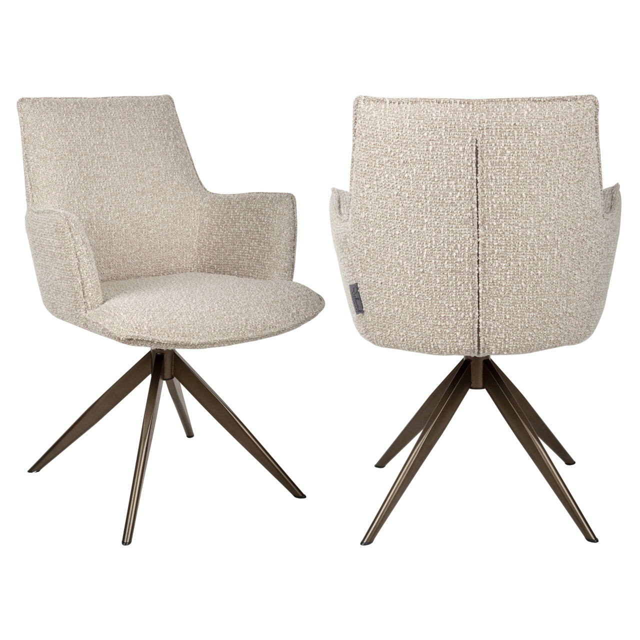 Dining chair Dakota natural chunky swivel with arm