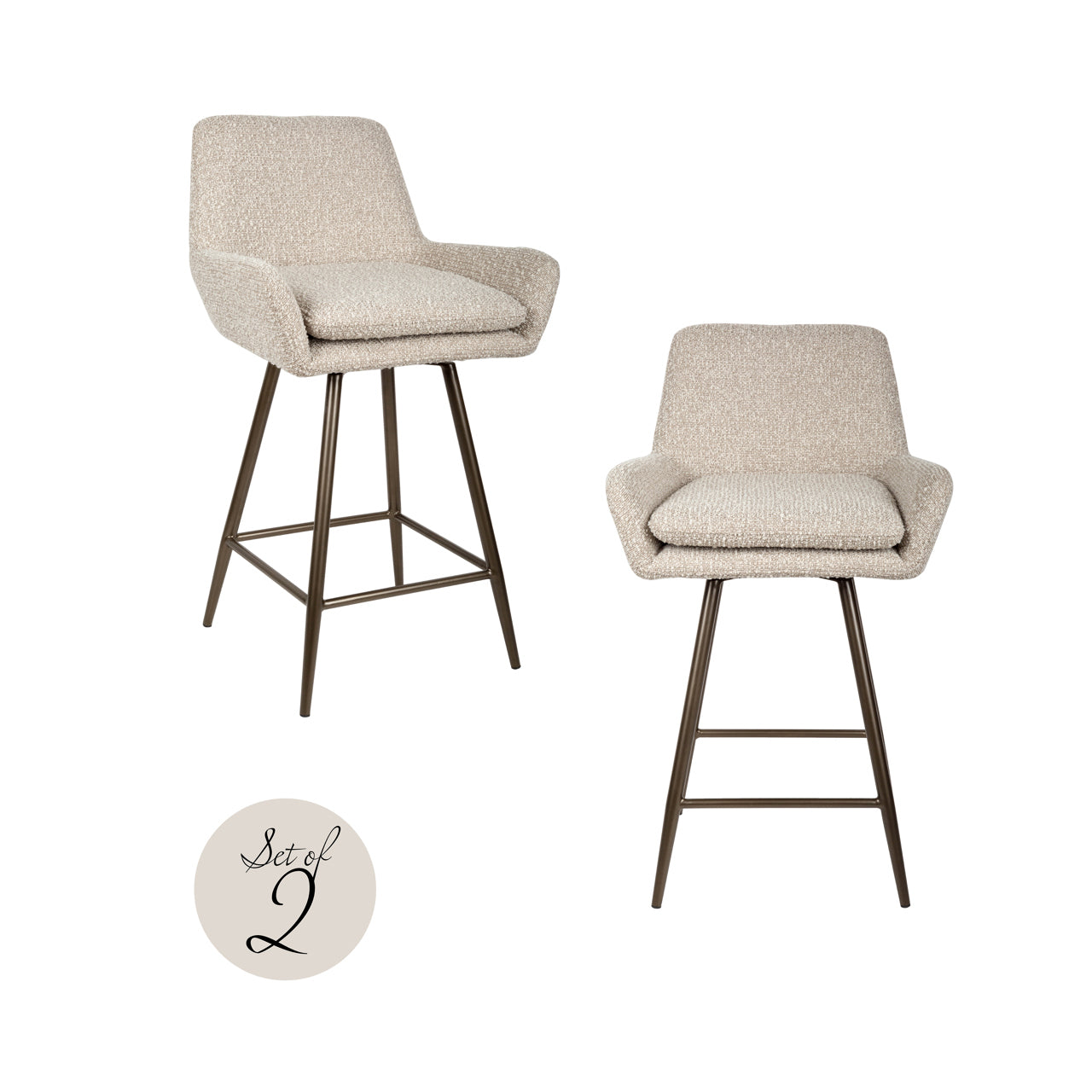 Counter stool Linsey natural chunky swivel (Set of 2)