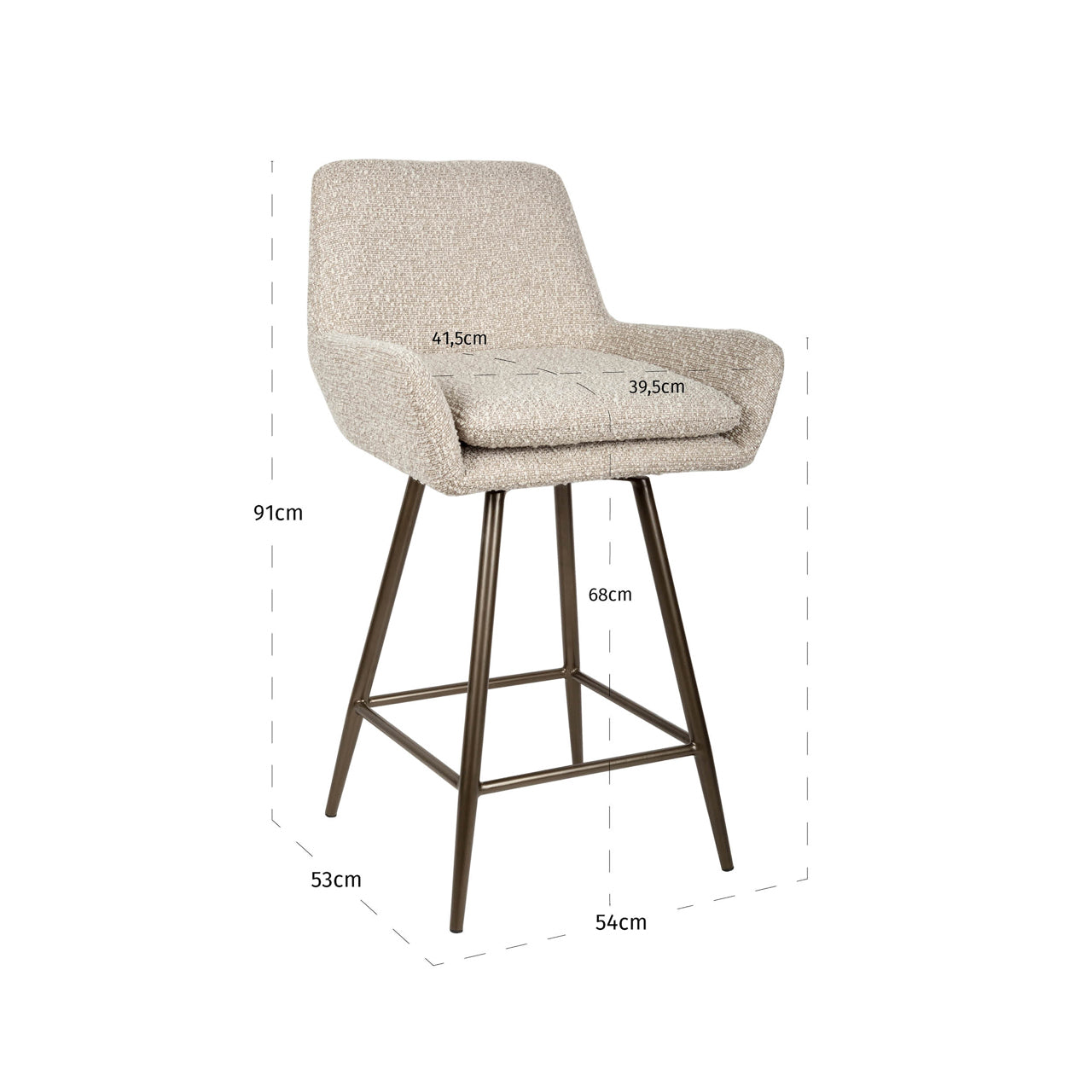 Counter stool Linsey natural chunky swivel (Set of 2)