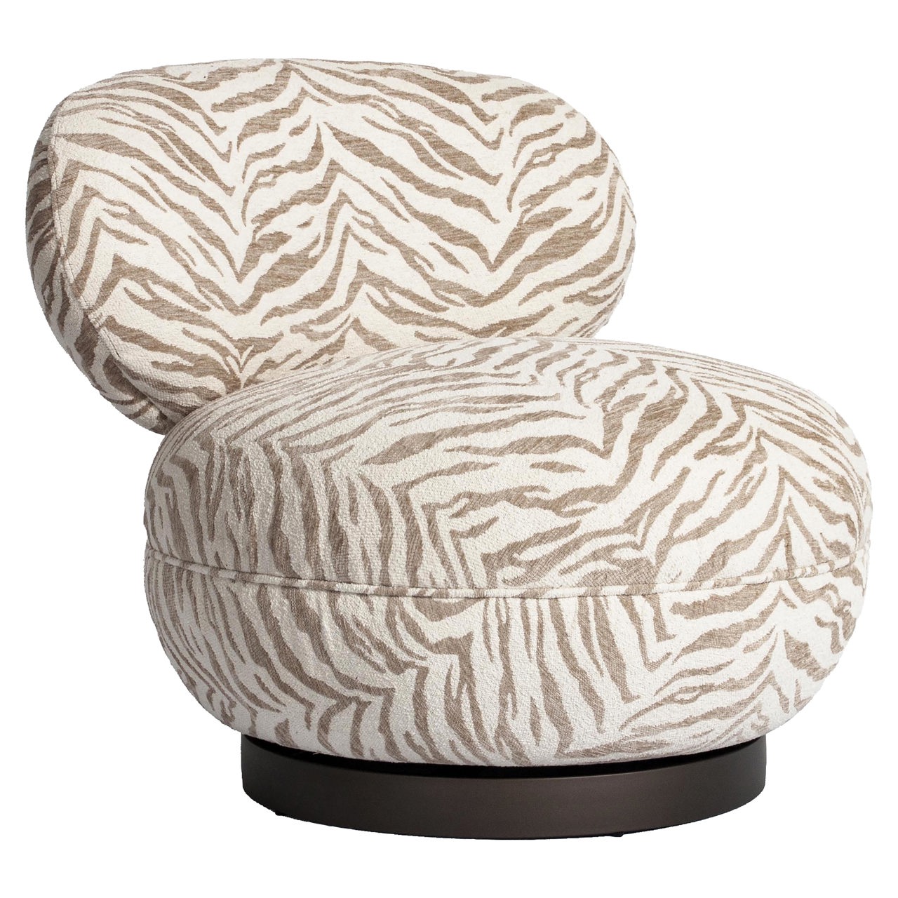 Lounge chair Jace beige tiger swivel