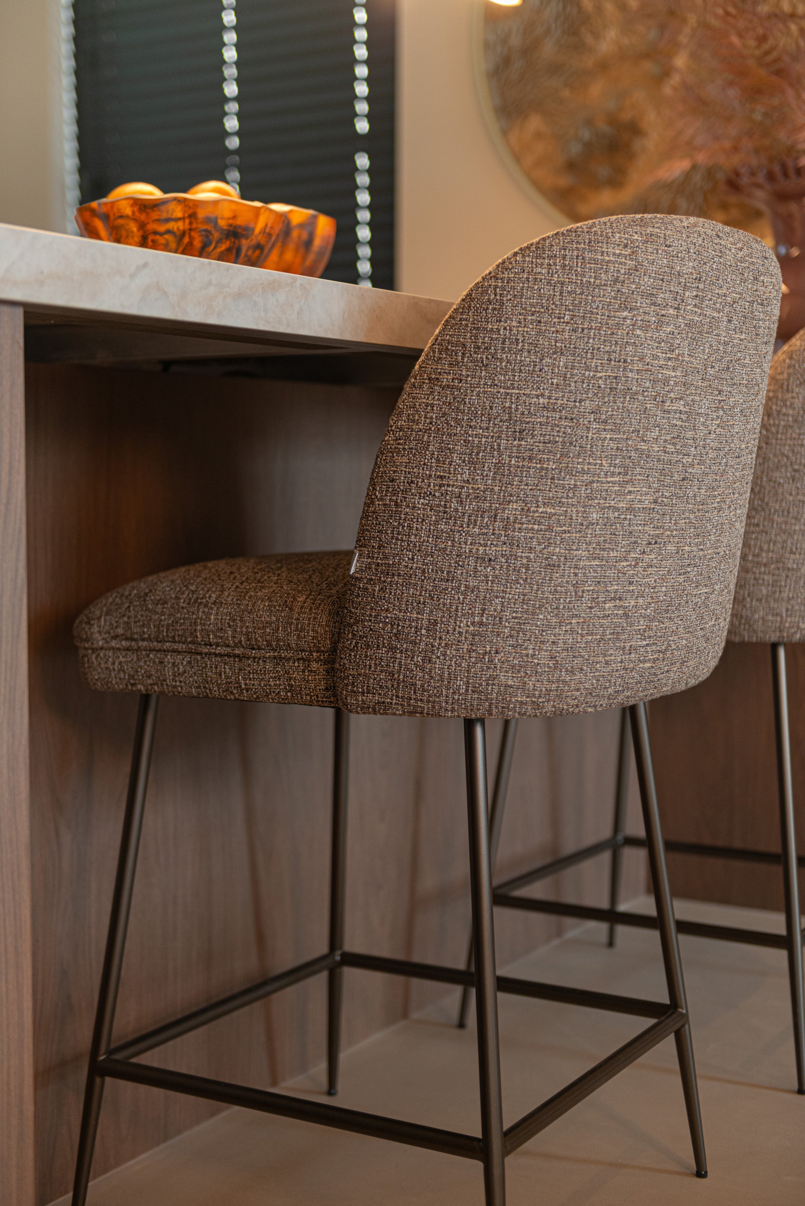 Counter stool Pullitzer brown tweed