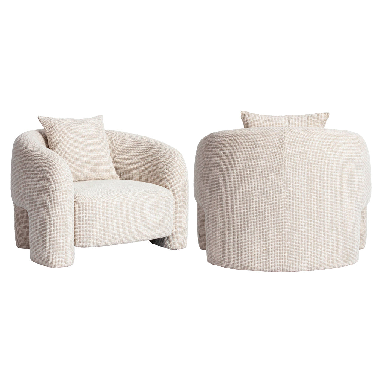 Lounge chair Tuscany beige blockweave
