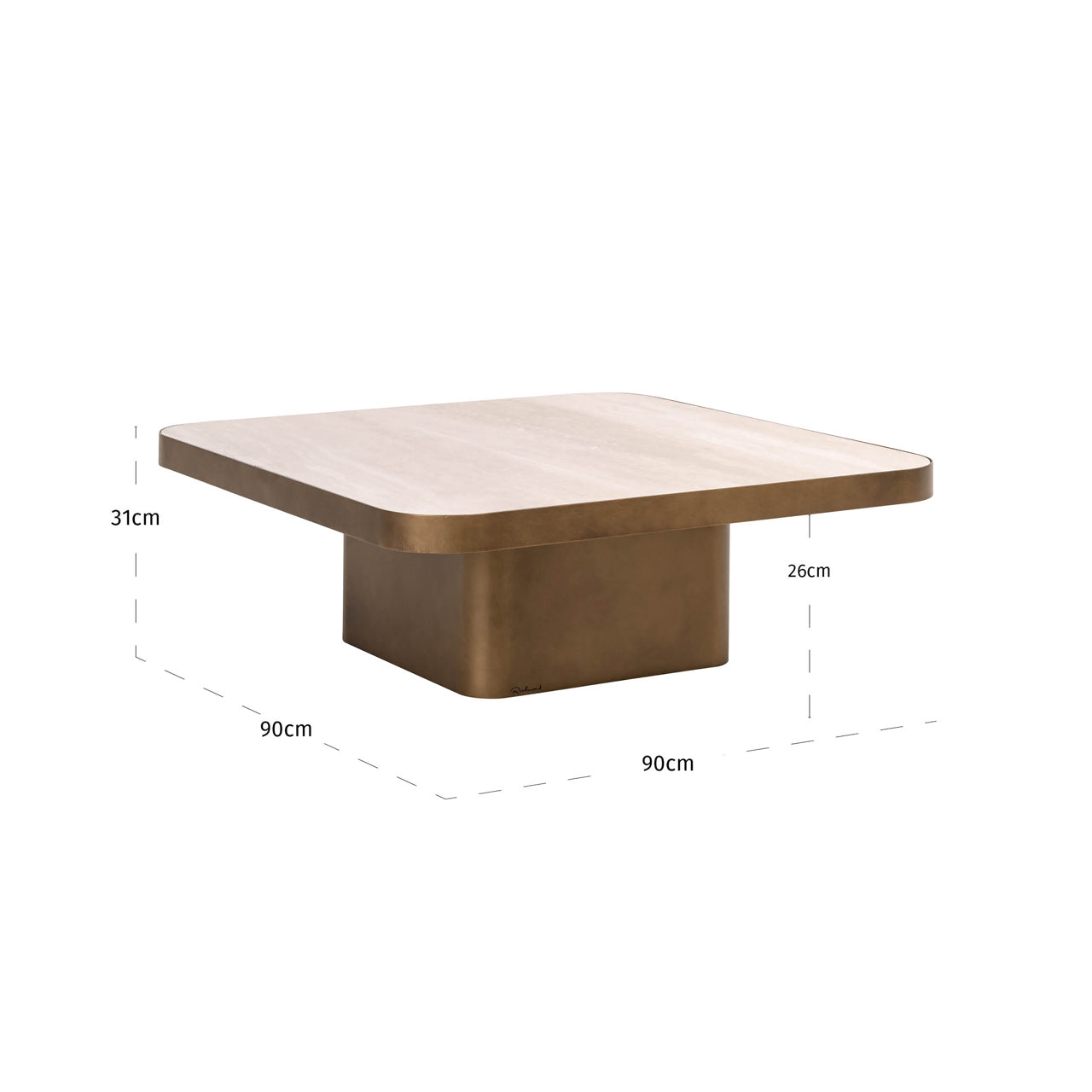 Coffee table Claridge beige 90x90 (cumulus)