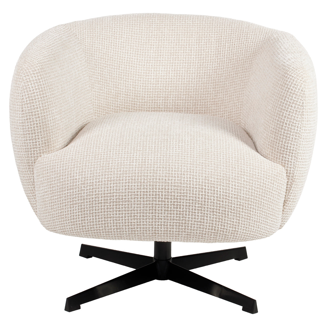 Lounge chair Estelle beige blockweave swivel