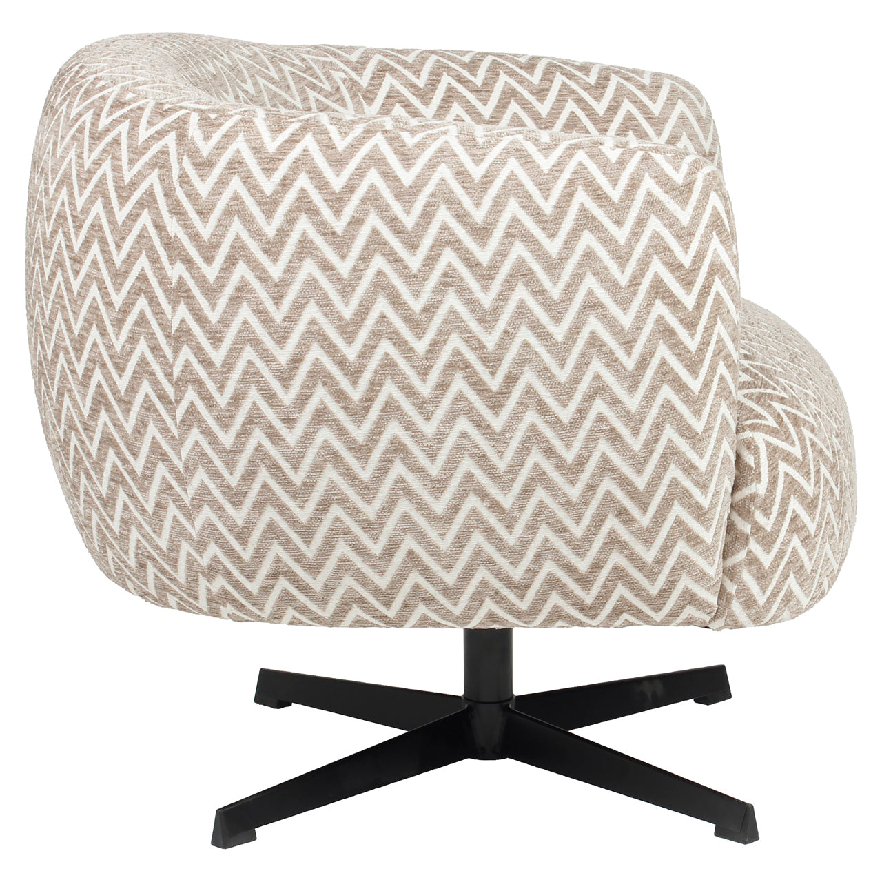 Lounge chair Estelle sand chevron swivel