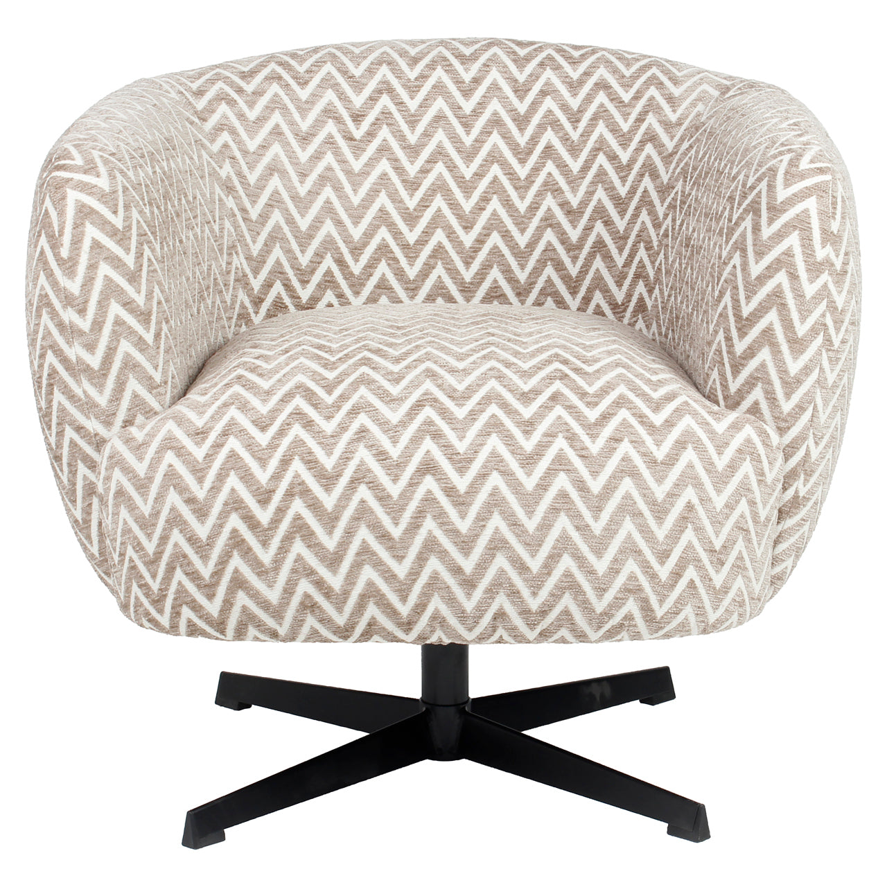 Lounge chair Estelle sand chevron swivel