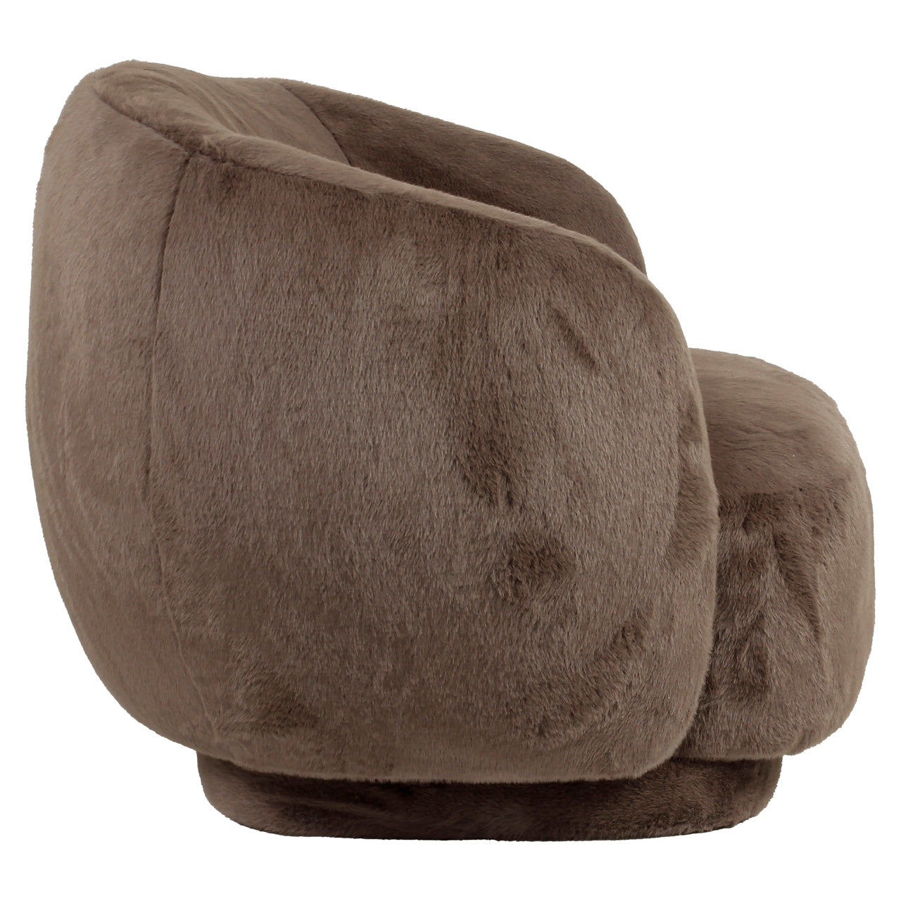 Lounge chair Negreslo brown fluffy swivel