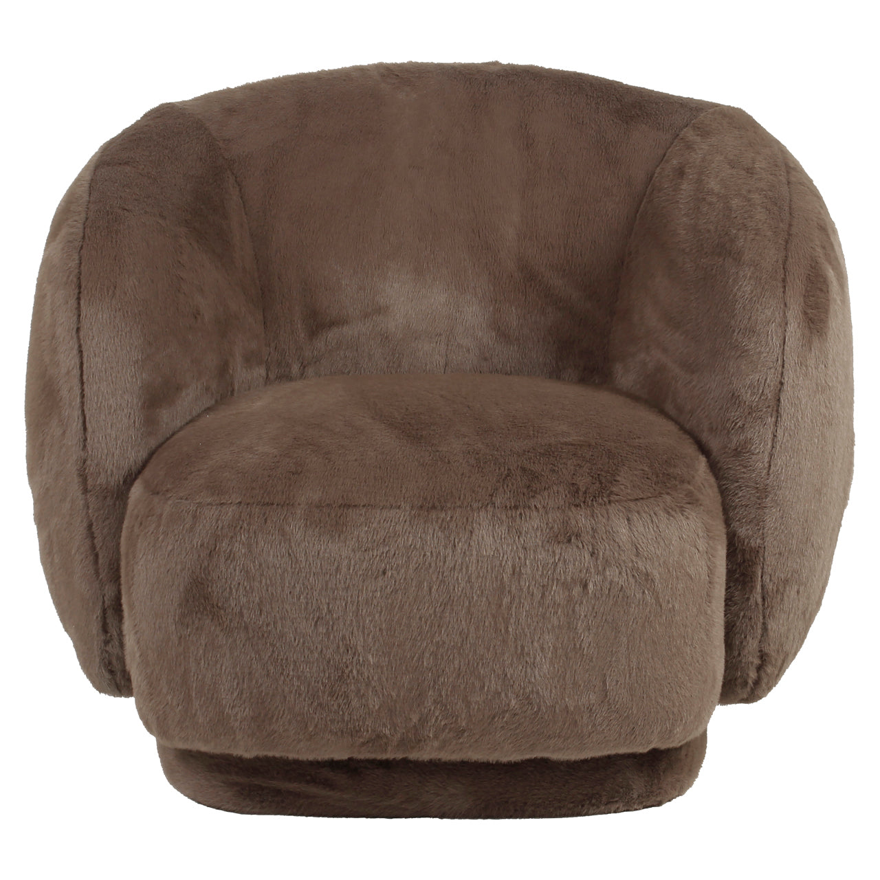 Lounge chair Negreslo brown fluffy swivel
