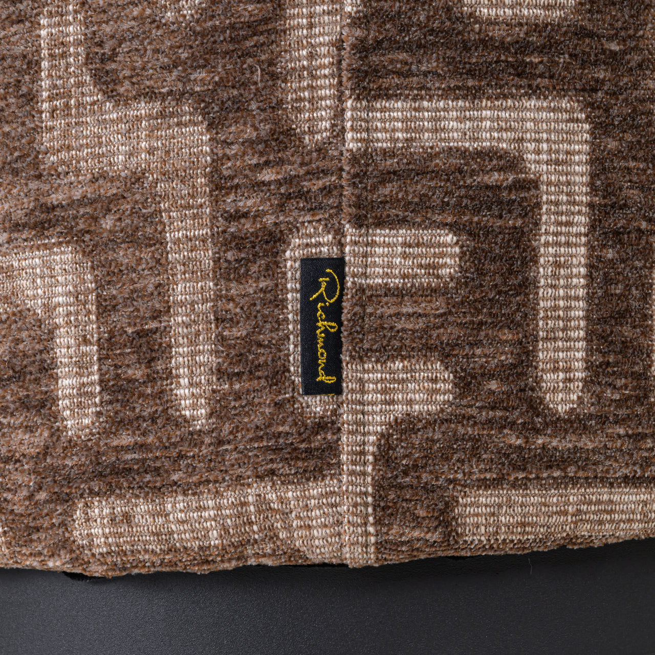 Pouffe & Footstool Lexie brown labyrinth 45Ø