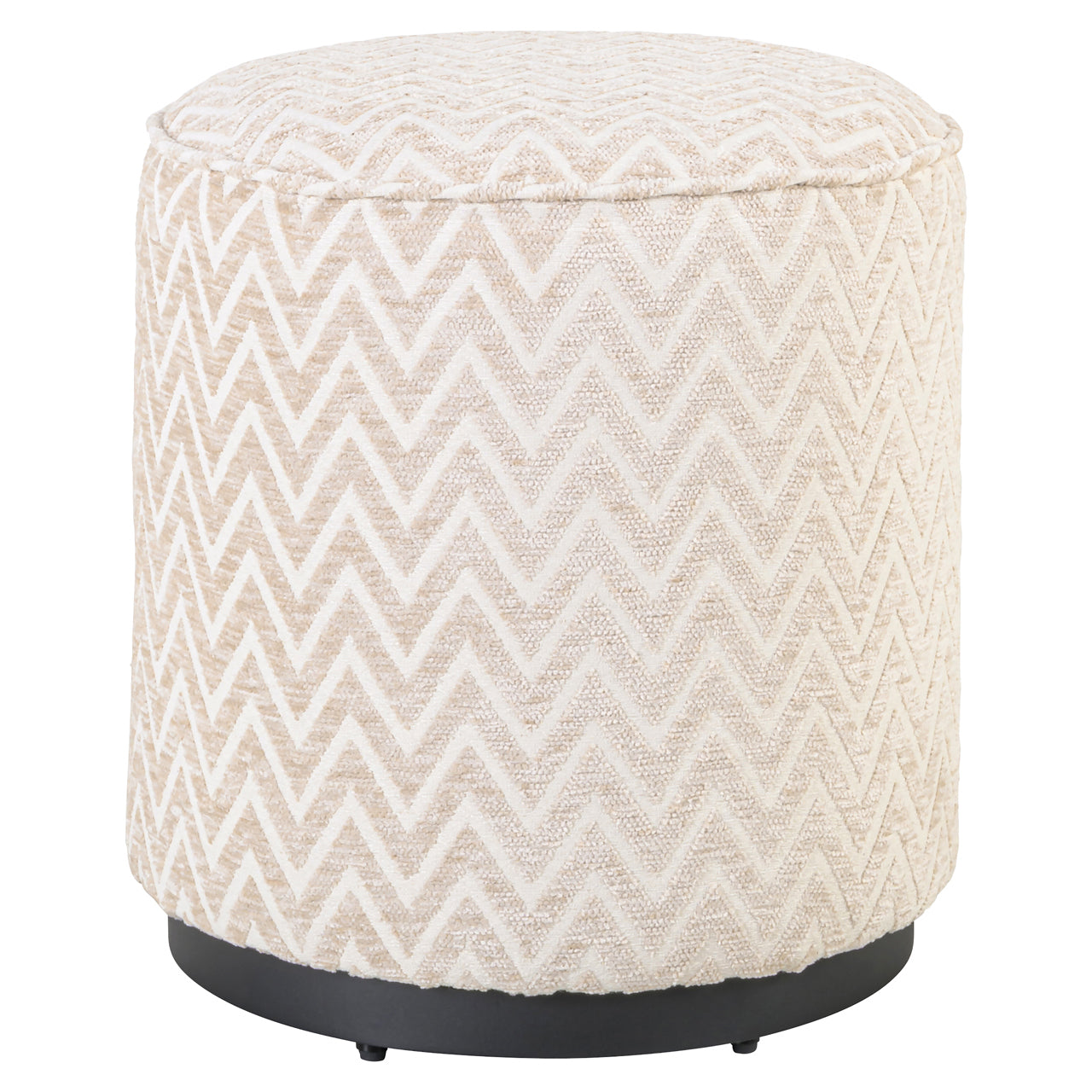Pouffe & Footstool Lexie beige chevron  45Ø