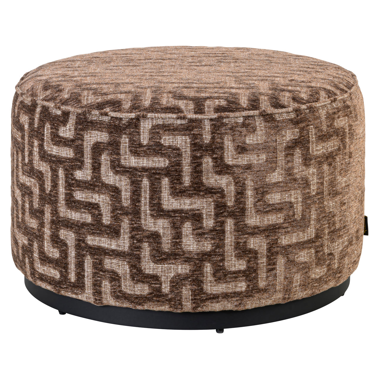 Pouffe & Footstool Lexie brown labyrinth 70Ø