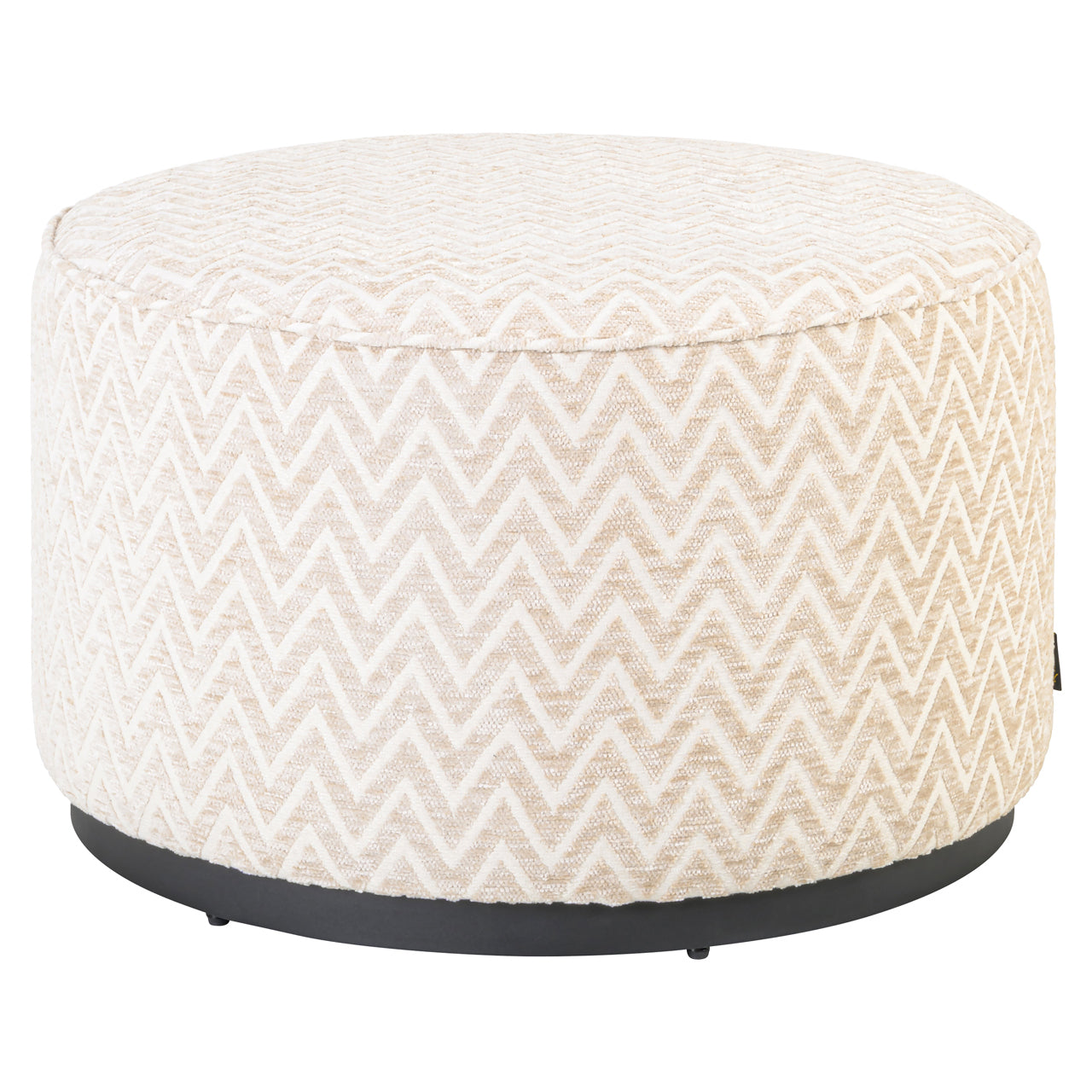 Pouffe & Footstool Lexie beige chevron  70Ø