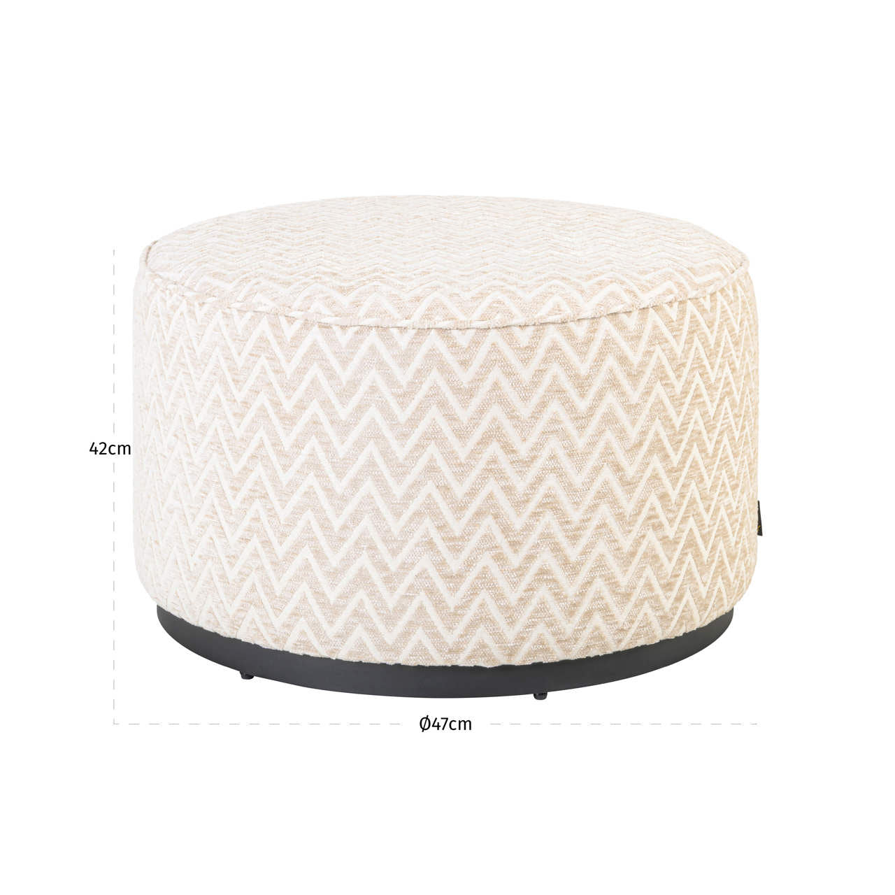 Pouffe & Footstool Lexie beige chevron  70Ø
