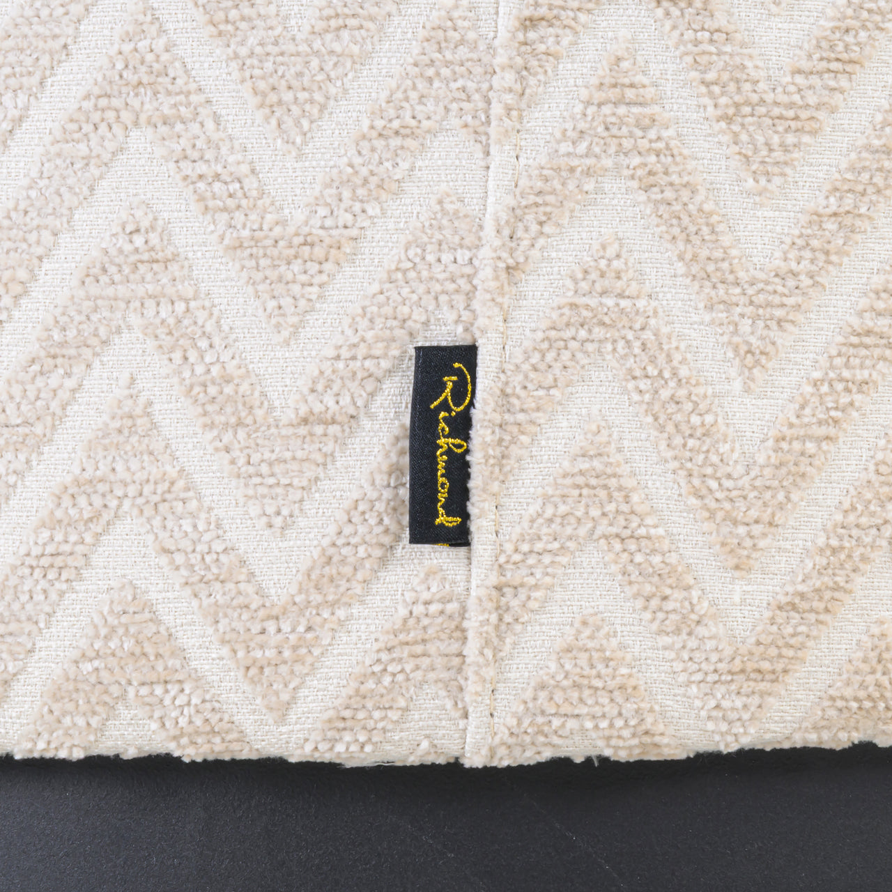 Pouffe & Footstool Lexie beige chevron  70Ø